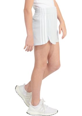 Girls 7-16 Elastic Waistband 3-Stripe Pacer Mesh Shorts