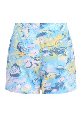 Girls 7-16 AEROREADY® Elastic Waistband Printed Woven Pacer Shorts