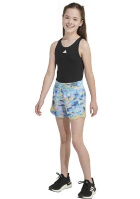 Girls 7-16 AEROREADY® Elastic Waistband Printed Woven Pacer Shorts