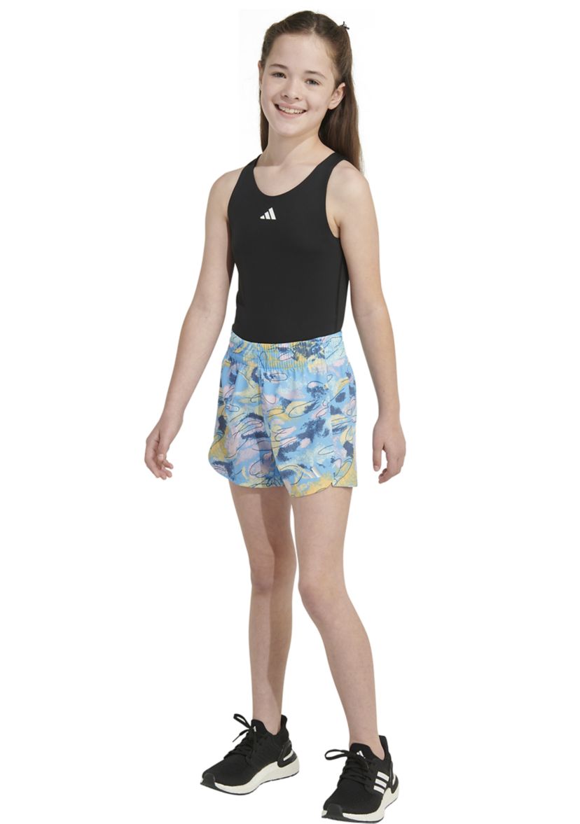 Girls 7-16 AEROREADY® Elastic Waistband Printed Woven Pacer Shorts