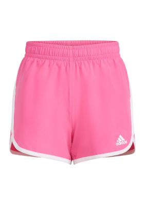 Xersion Girls Pink & White Running Track Athletic Training Shorts Medium  (10-12) 