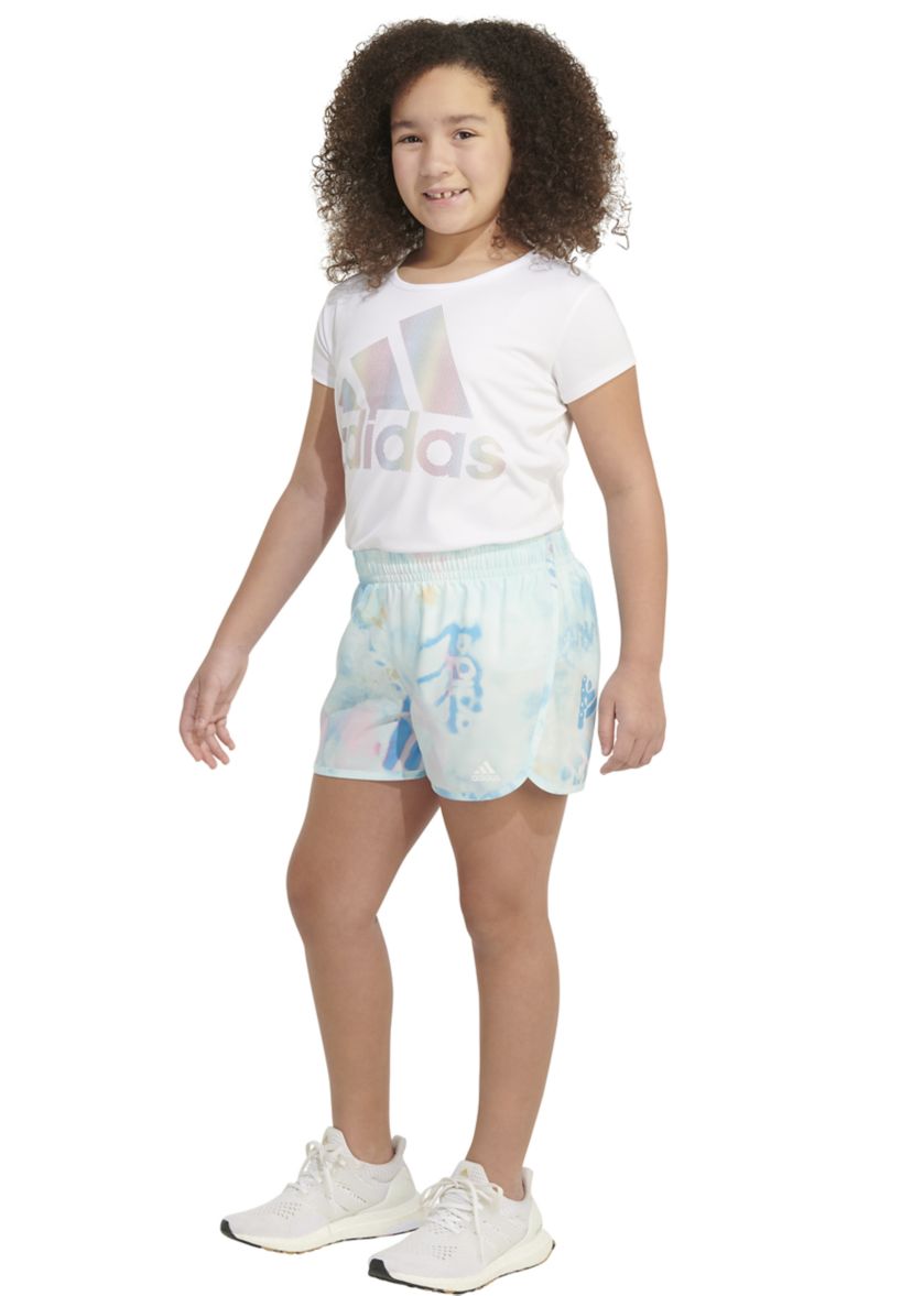 Girls 7-16 Elastic Waistband Printed Retro Woven Shorts