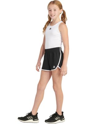 Girls 7-16 AEROREADY® Elastic Waistband Printed Woven Pacer Shorts