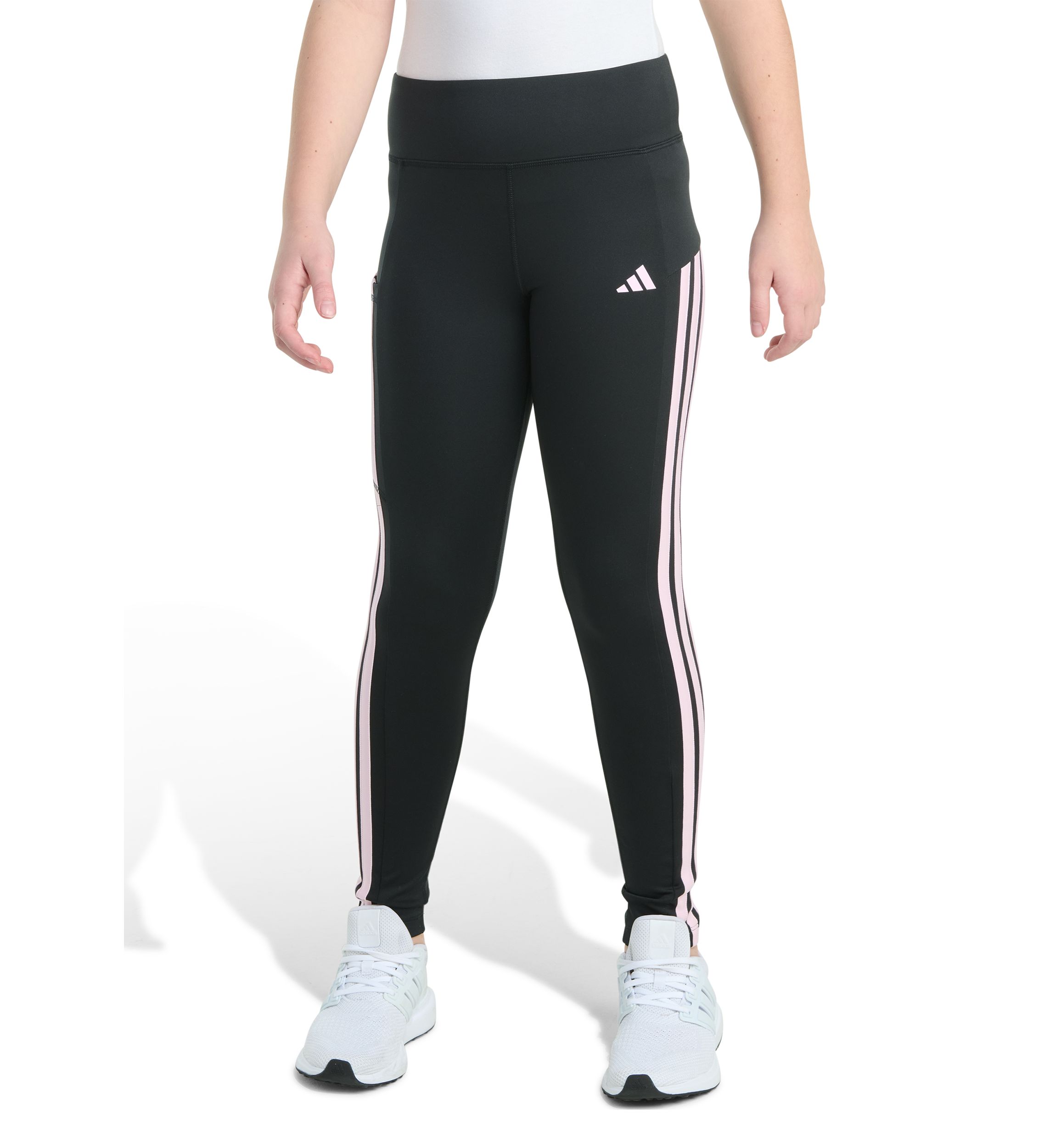 Girls 7-16 Detached Waistband Cell Phone Pocket 3-Stripe Leggings