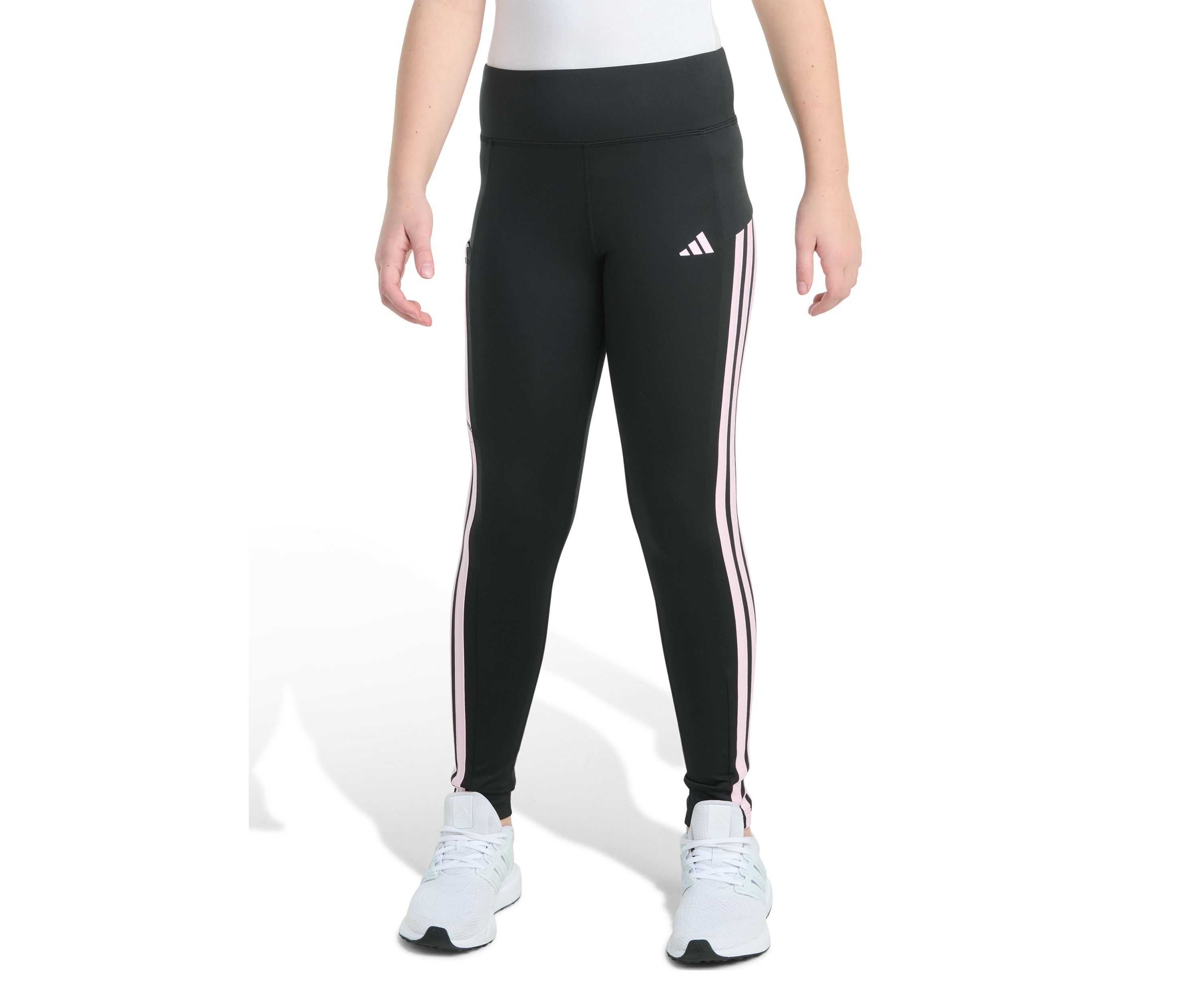 Girls 7-16 Detached Waistband Cell Phone Pocket 3-Stripe Leggings