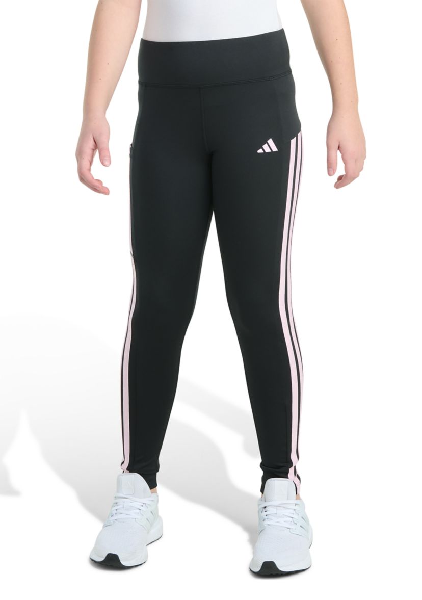 Girls 7-16 Detached Waistband Cell Phone Pocket 3-Stripe Leggings