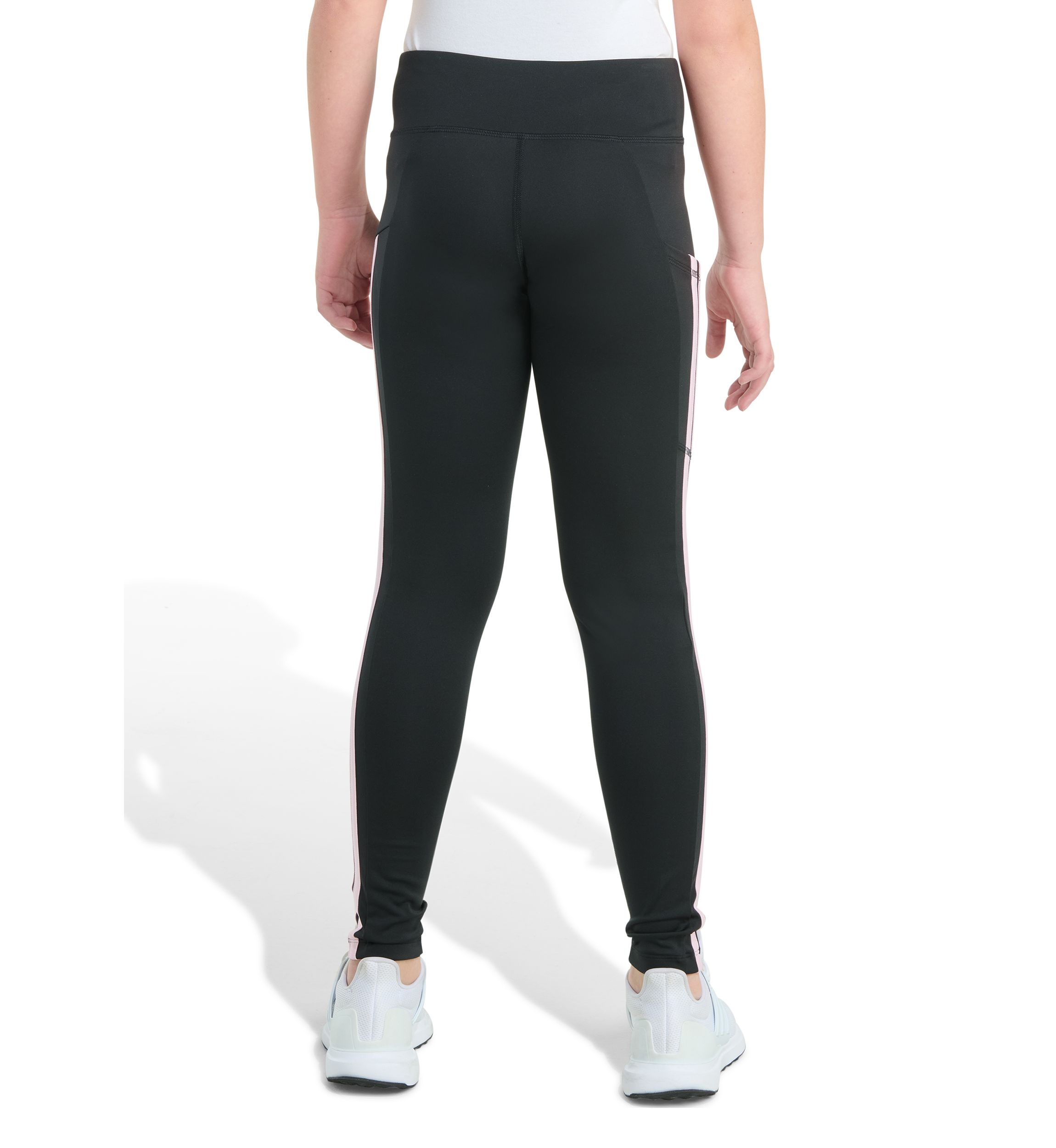 Girls 7-16 Detached Waistband Cell Phone Pocket 3-Stripe Leggings