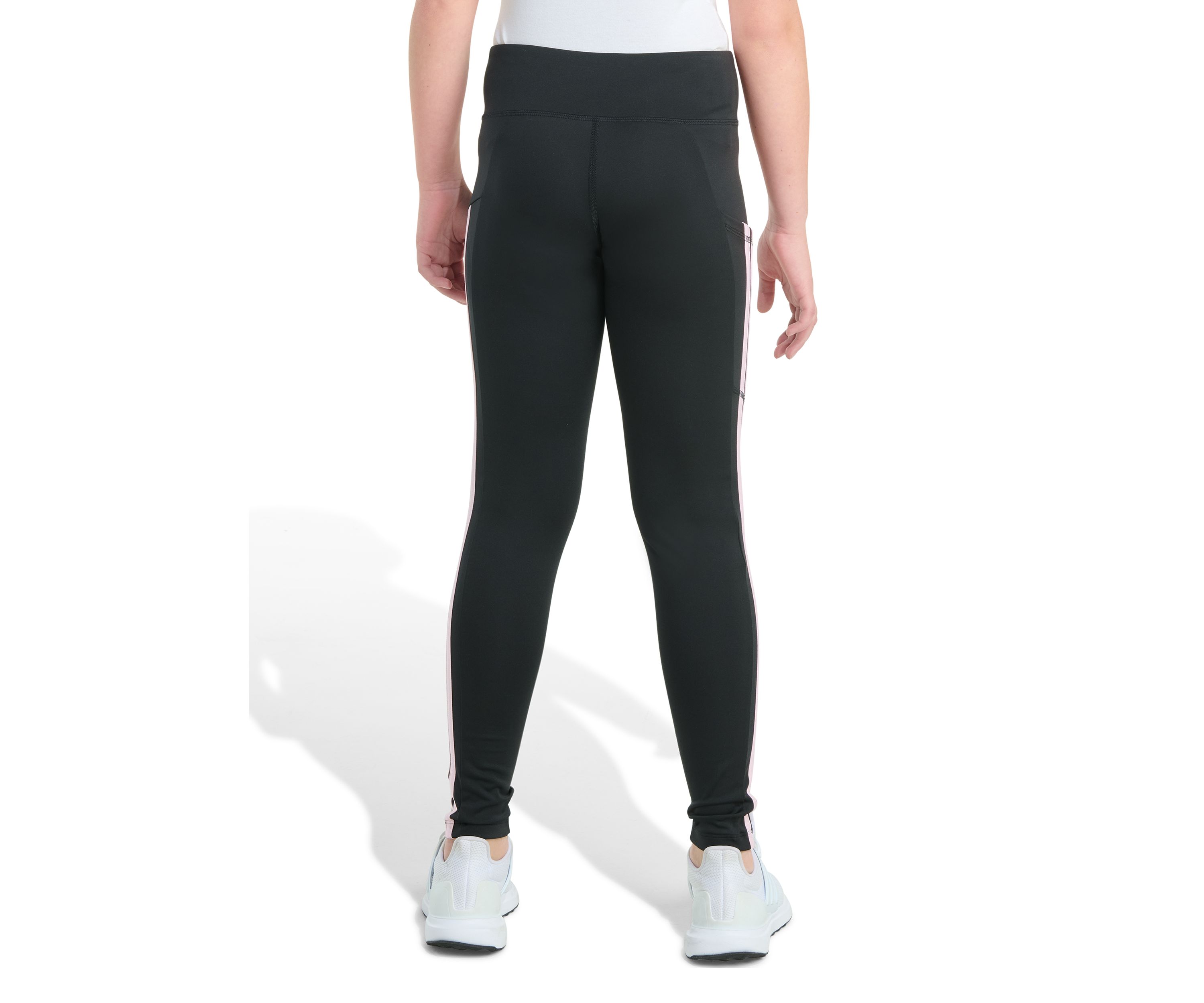 Girls 7-16 Detached Waistband Cell Phone Pocket 3-Stripe Leggings