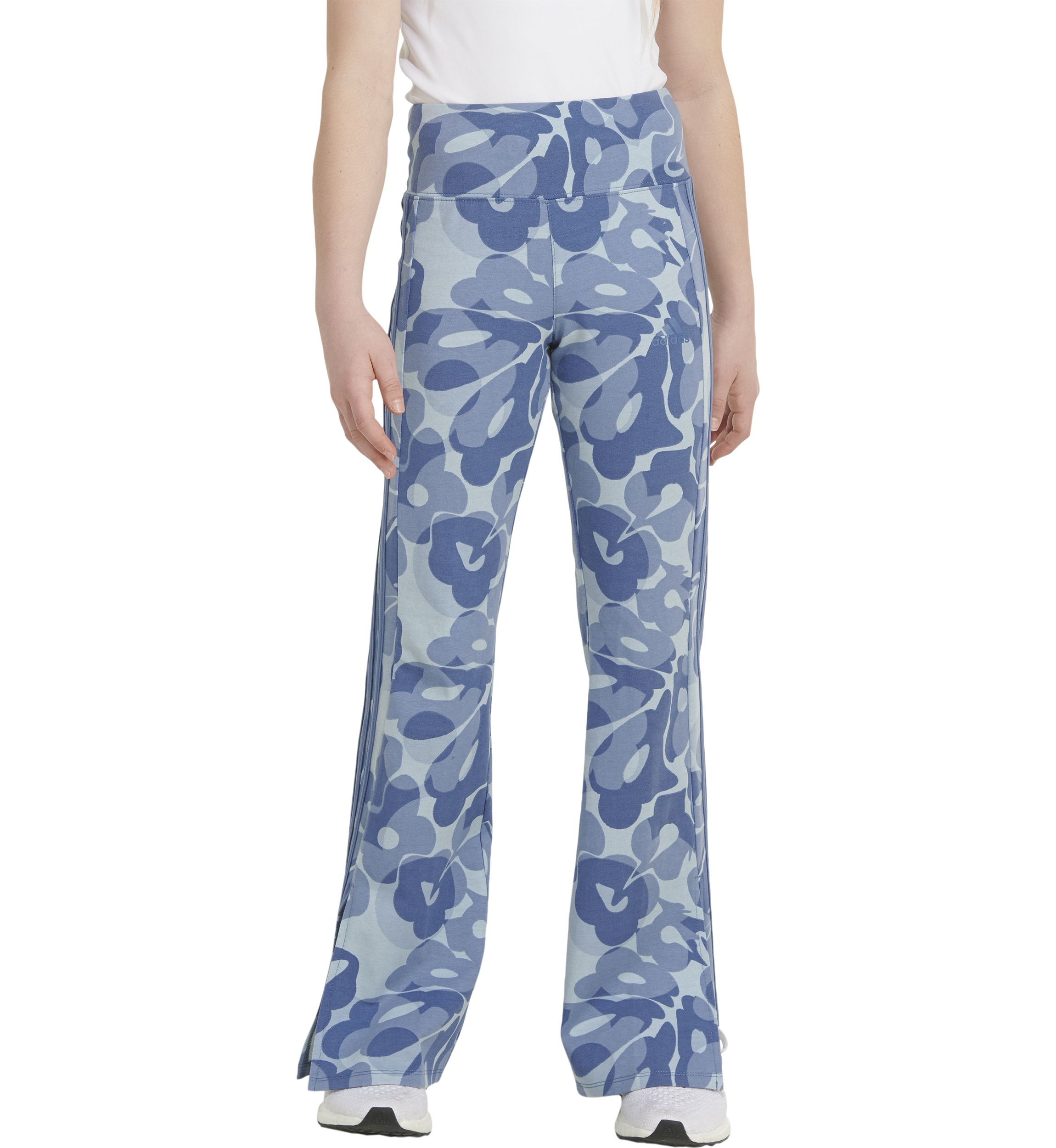 Girls 7-16 3-Stripe Printed Flare Leg Pants