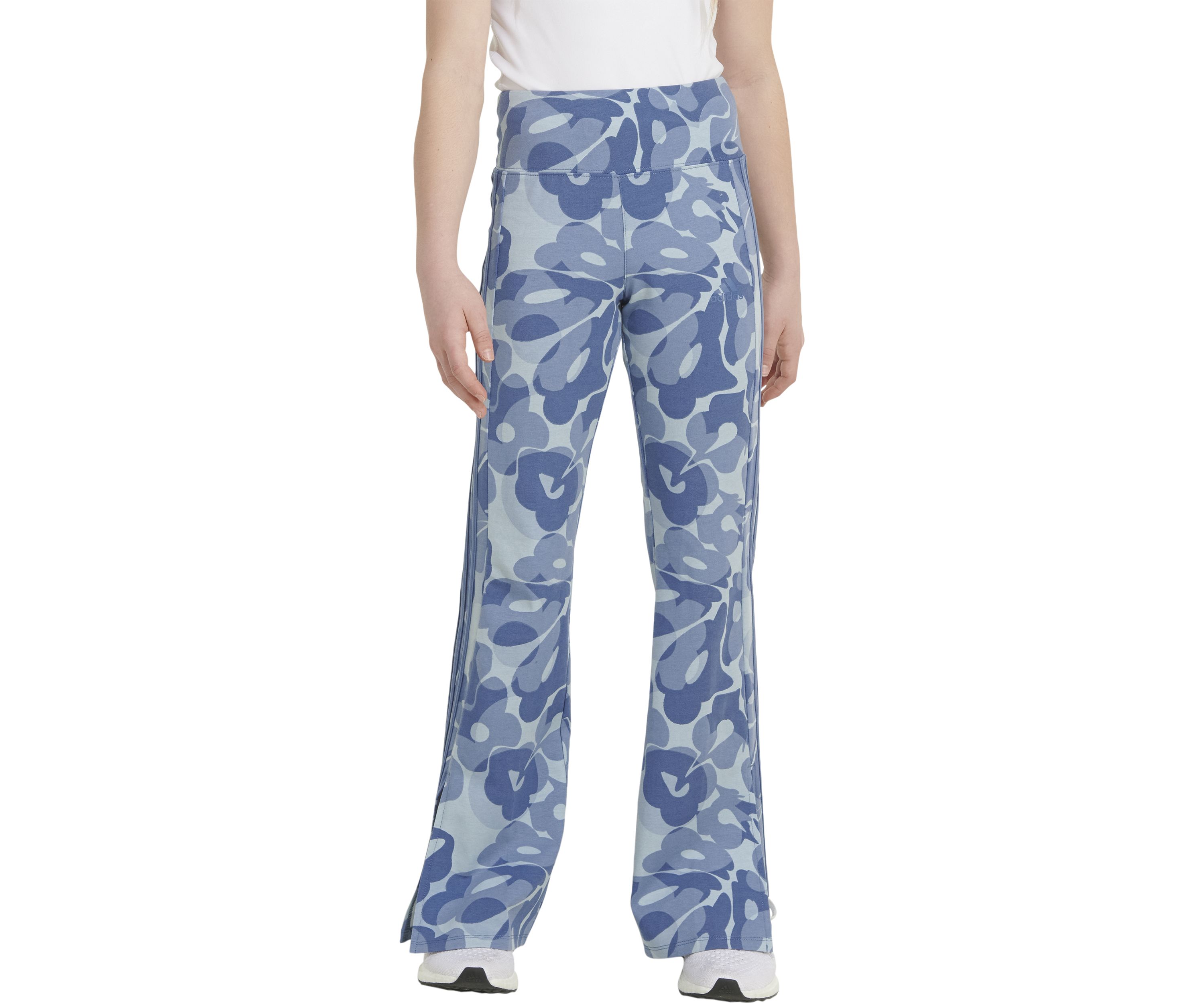 Girls 7-16 3-Stripe Printed Flare Leg Pants