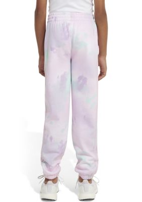 Girls 7-16 Elastic Waistband Printed 3-Stripe Fleece Joggers