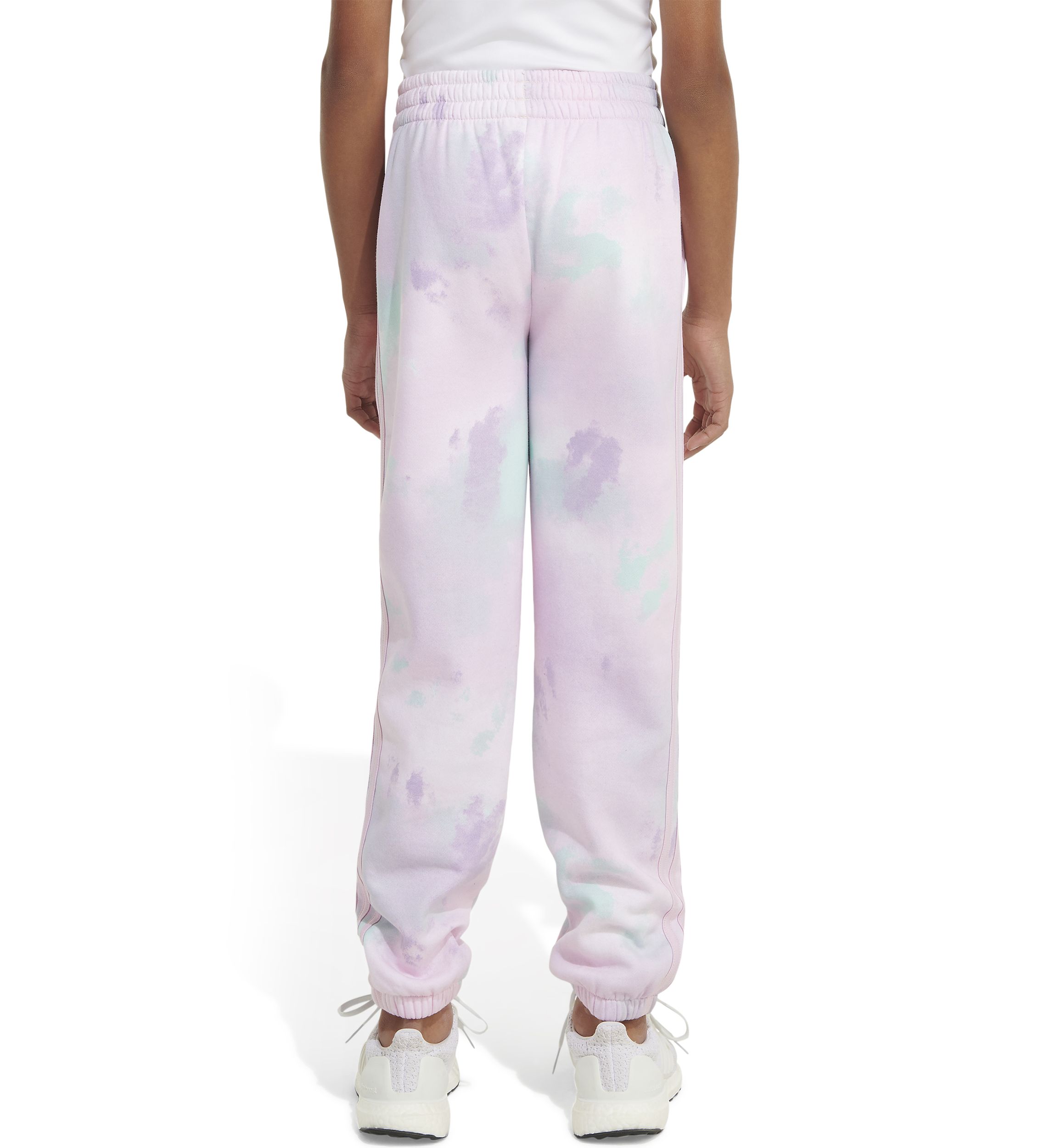 Girls 7-16 Elastic Waistband Printed 3-Stripe Fleece Joggers