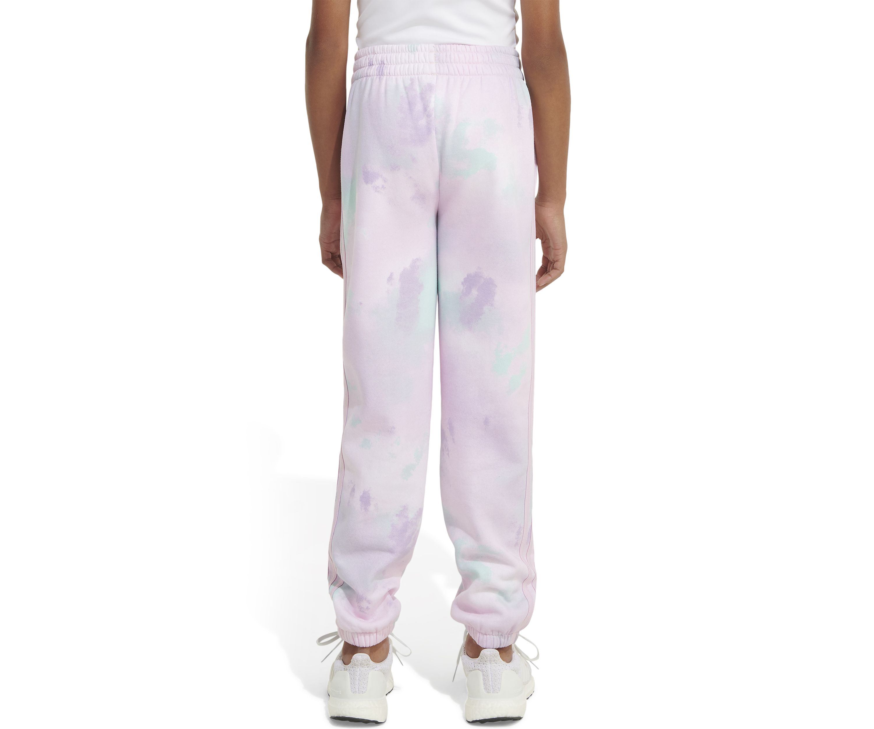 Girls 7-16 Elastic Waistband Printed 3-Stripe Fleece Joggers