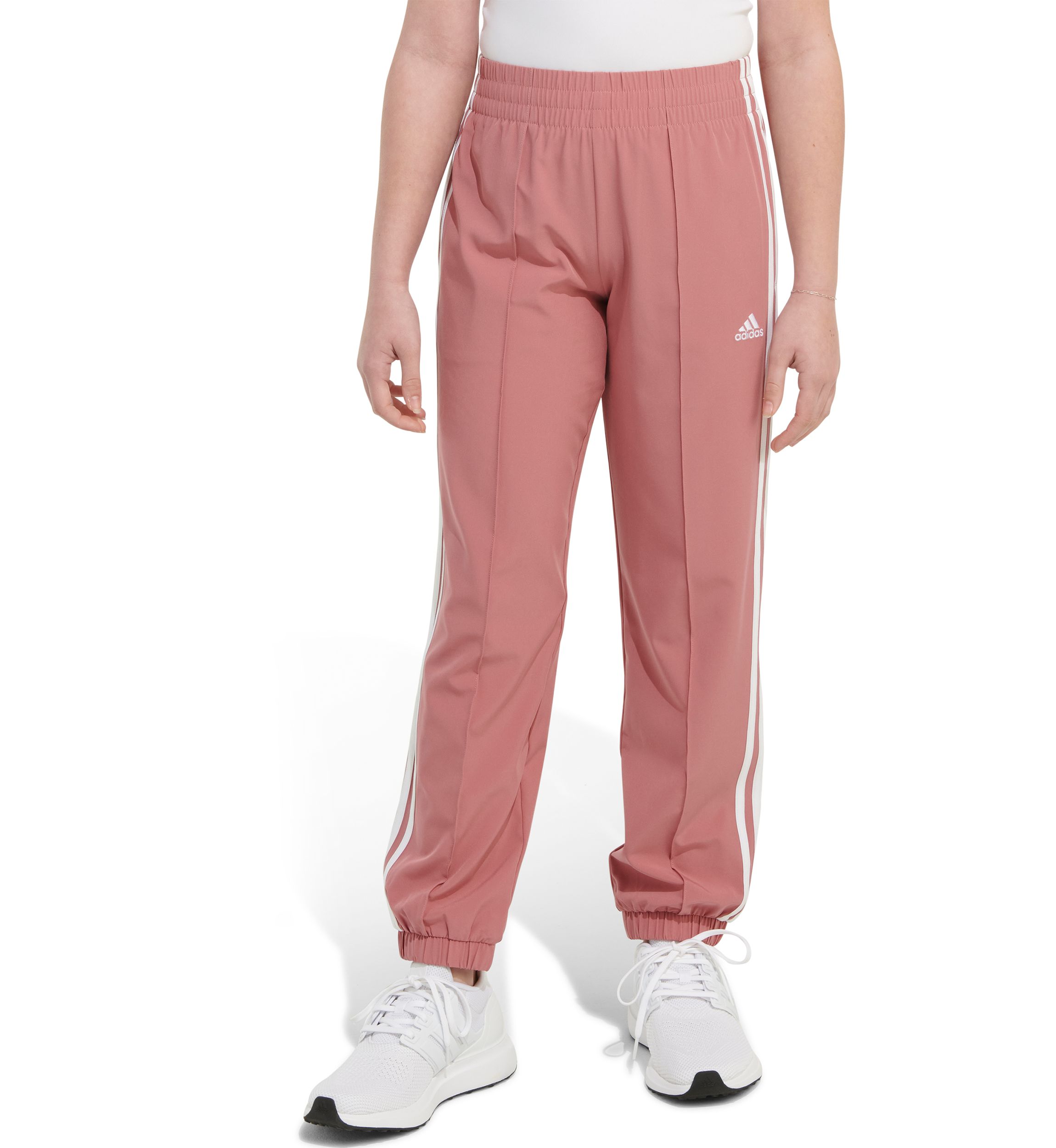 Girls 7-16 Elastic Waistband Woven 3 Stripe Jogger Pants