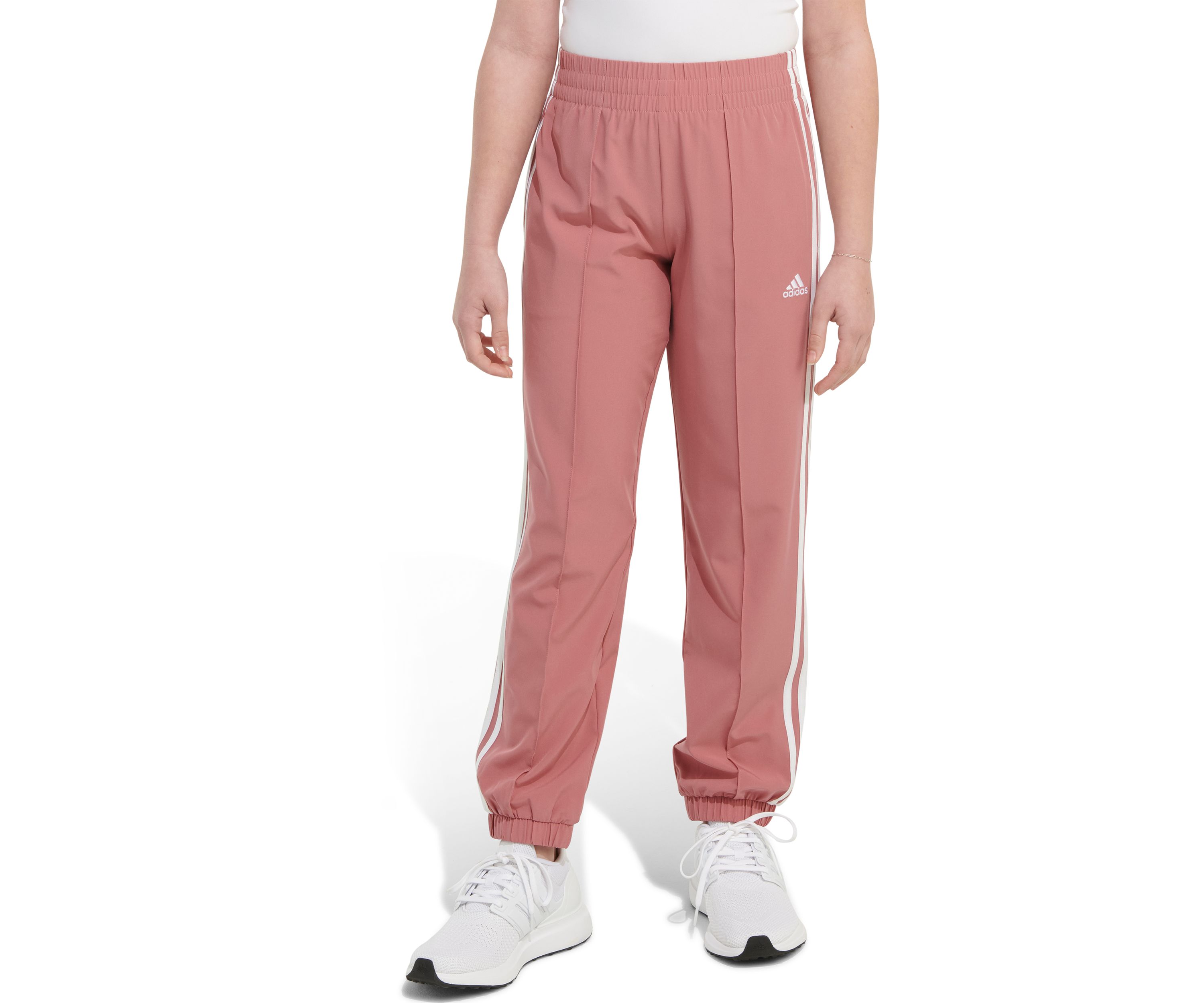 Girls 7-16 Elastic Waistband Woven 3 Stripe Jogger Pants