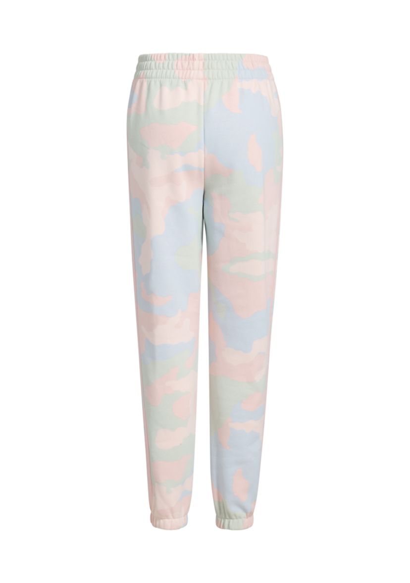Girls 7-16 Elastic Waistband 3 Stripe Printed Fleece Jogger Pants