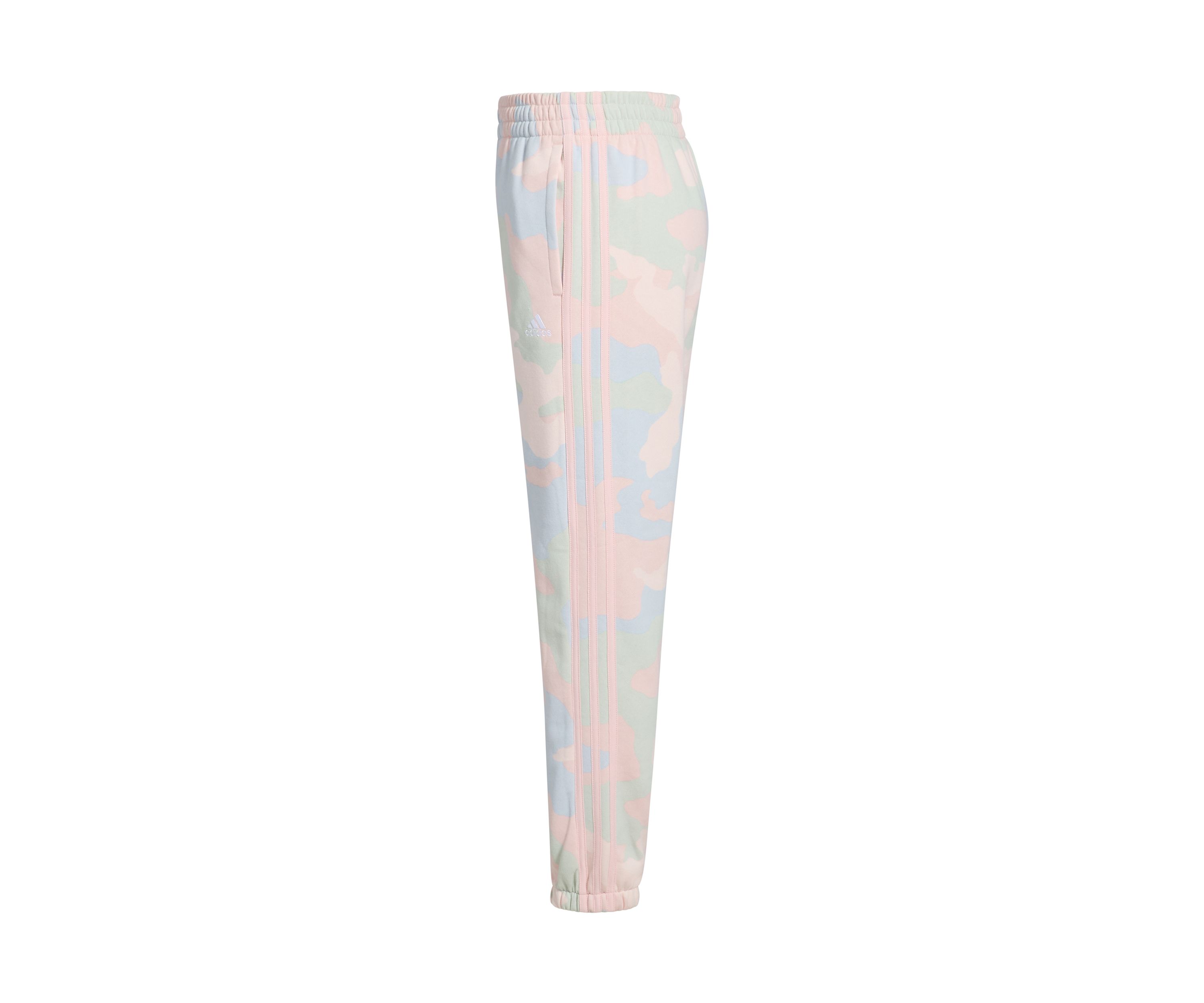 Girls 7-16 Elastic Waistband 3 Stripe Printed Fleece Jogger Pants