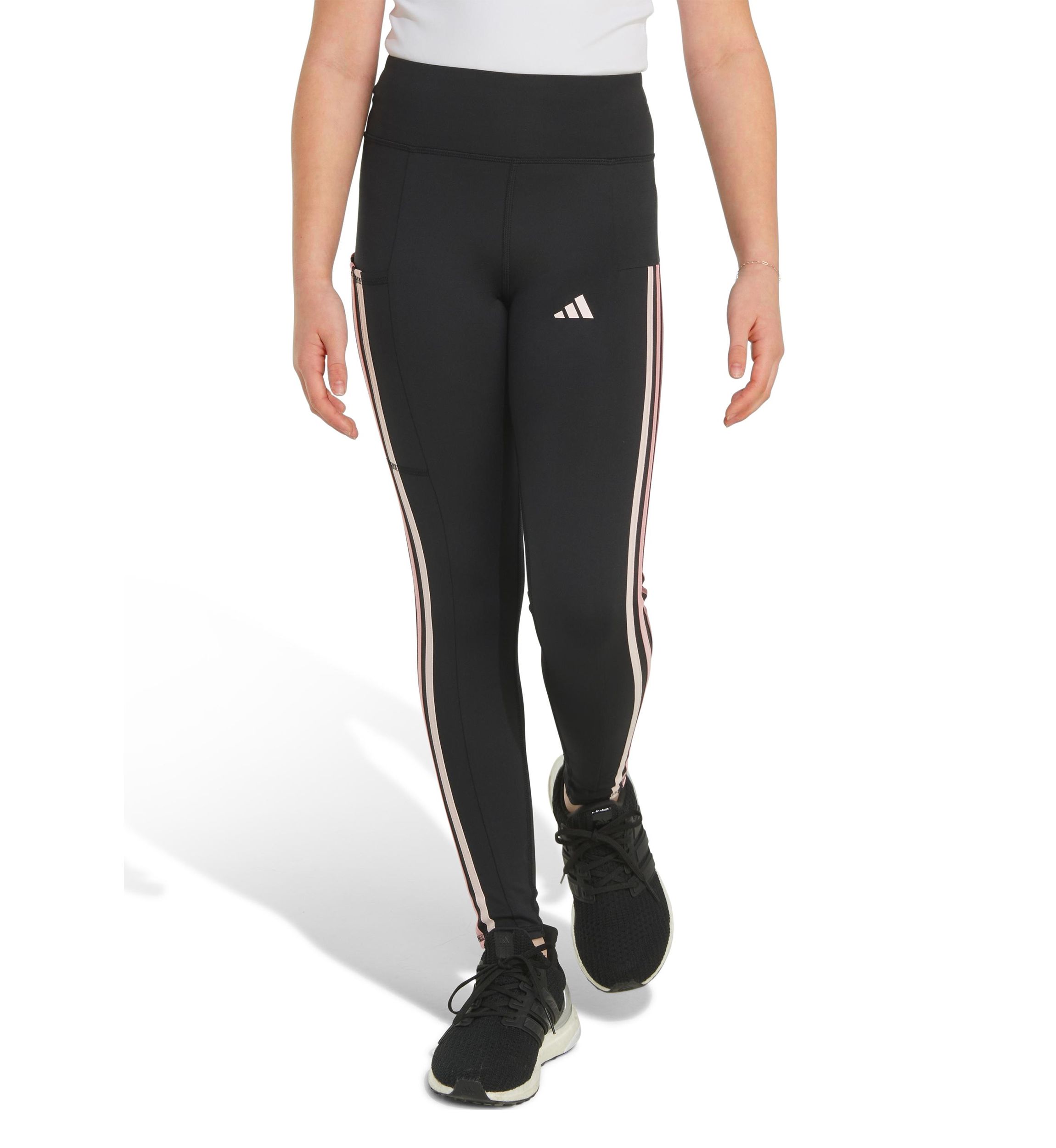 Girls 7-16 AEROREADY® Three Stripe Cellphone Pocket Leggings