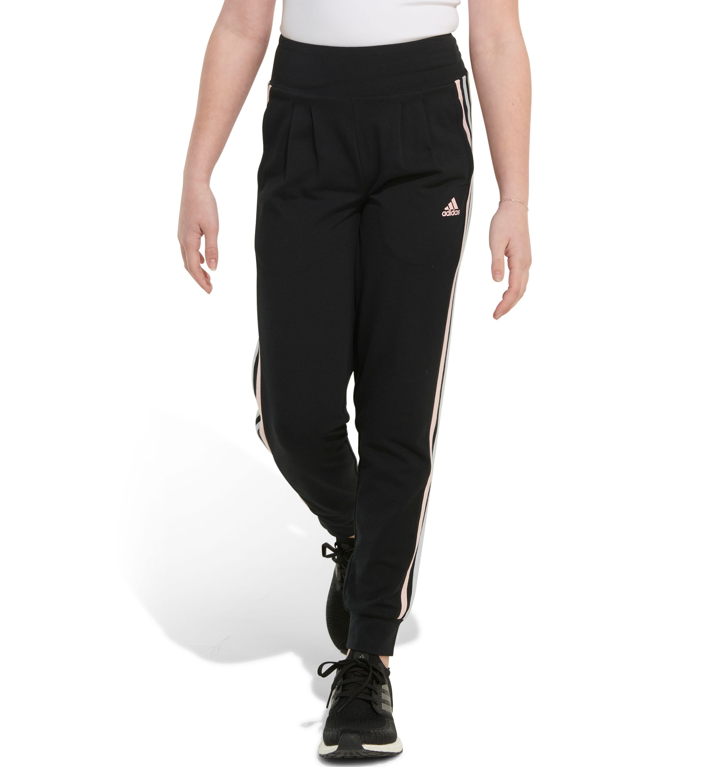 Girls 7-16 3-Stripe Cuffed Jersey Joggers