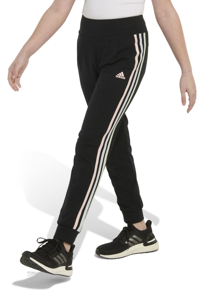 Girls 7-16 3-Stripe Cuffed Jersey Joggers