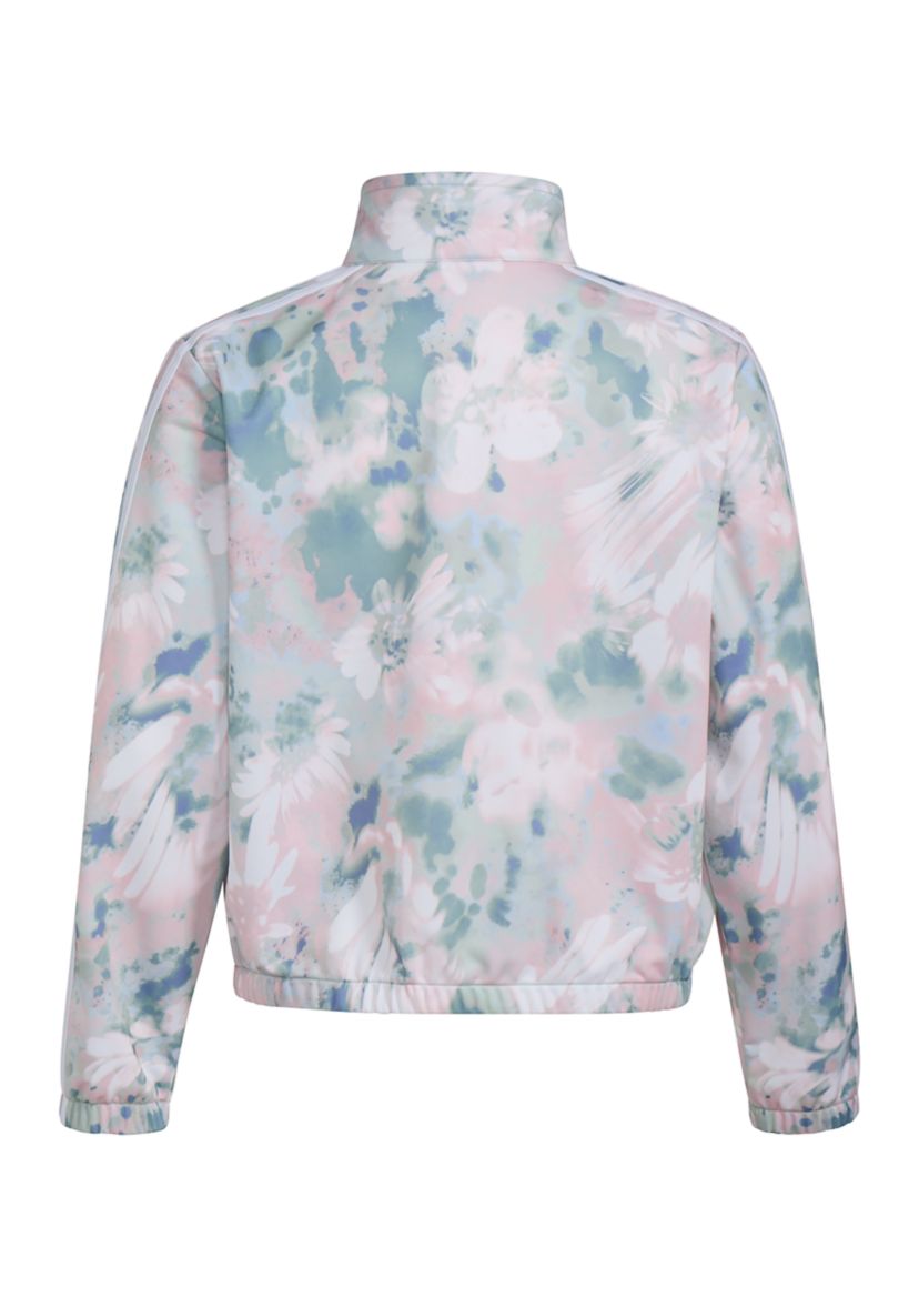 Girls 7-16 Printed Zip Front Mock Neck Tricot Jacket