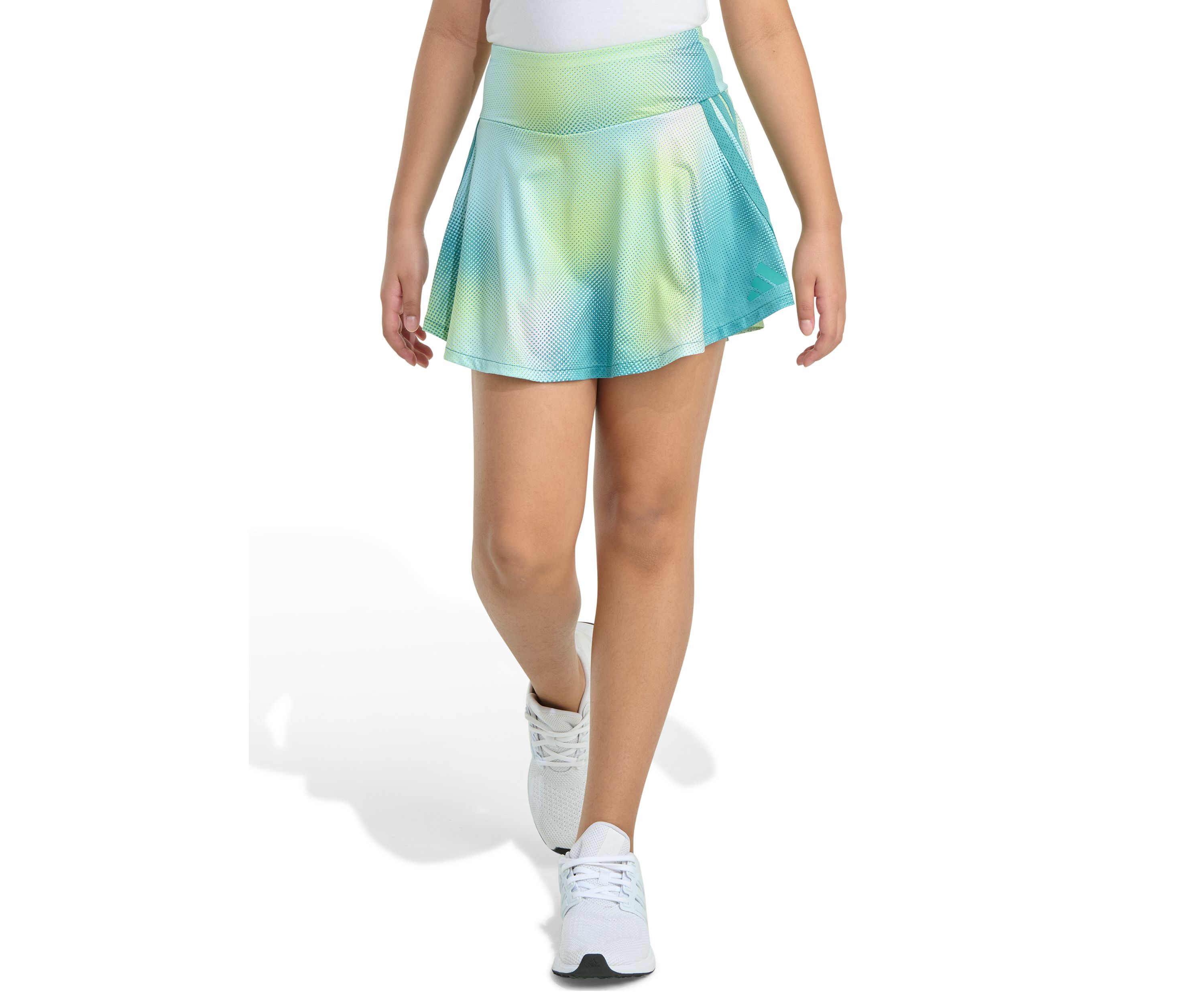Girls 7-16 Detached Waistband Printed 3-Stripe Flounce Skort