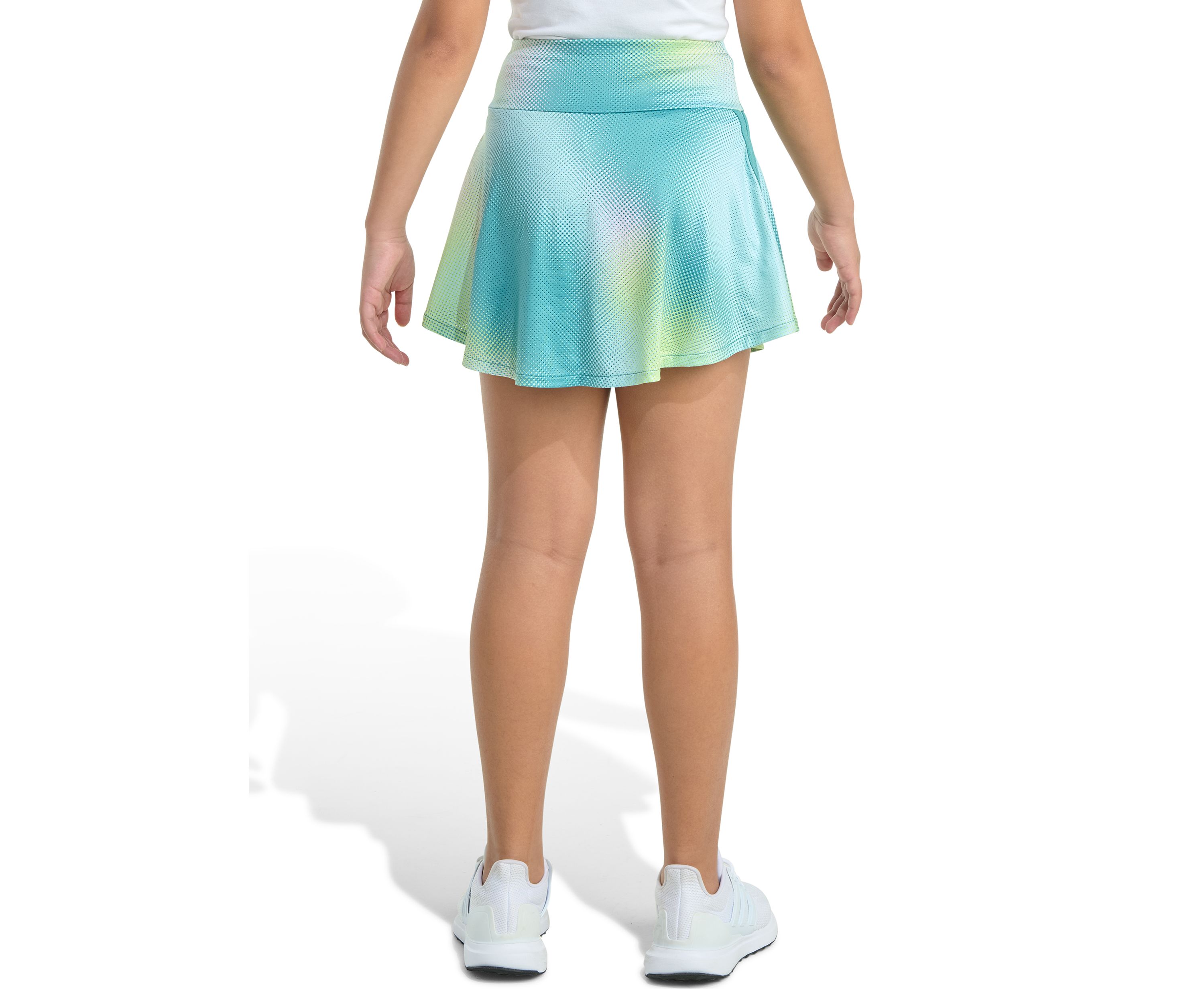 Girls 7-16 Detached Waistband Printed 3-Stripe Flounce Skort