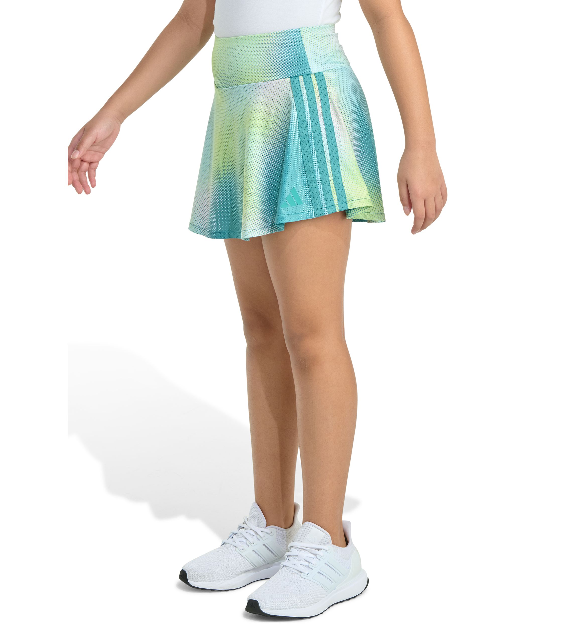 Girls 7-16 Detached Waistband Printed 3-Stripe Flounce Skort