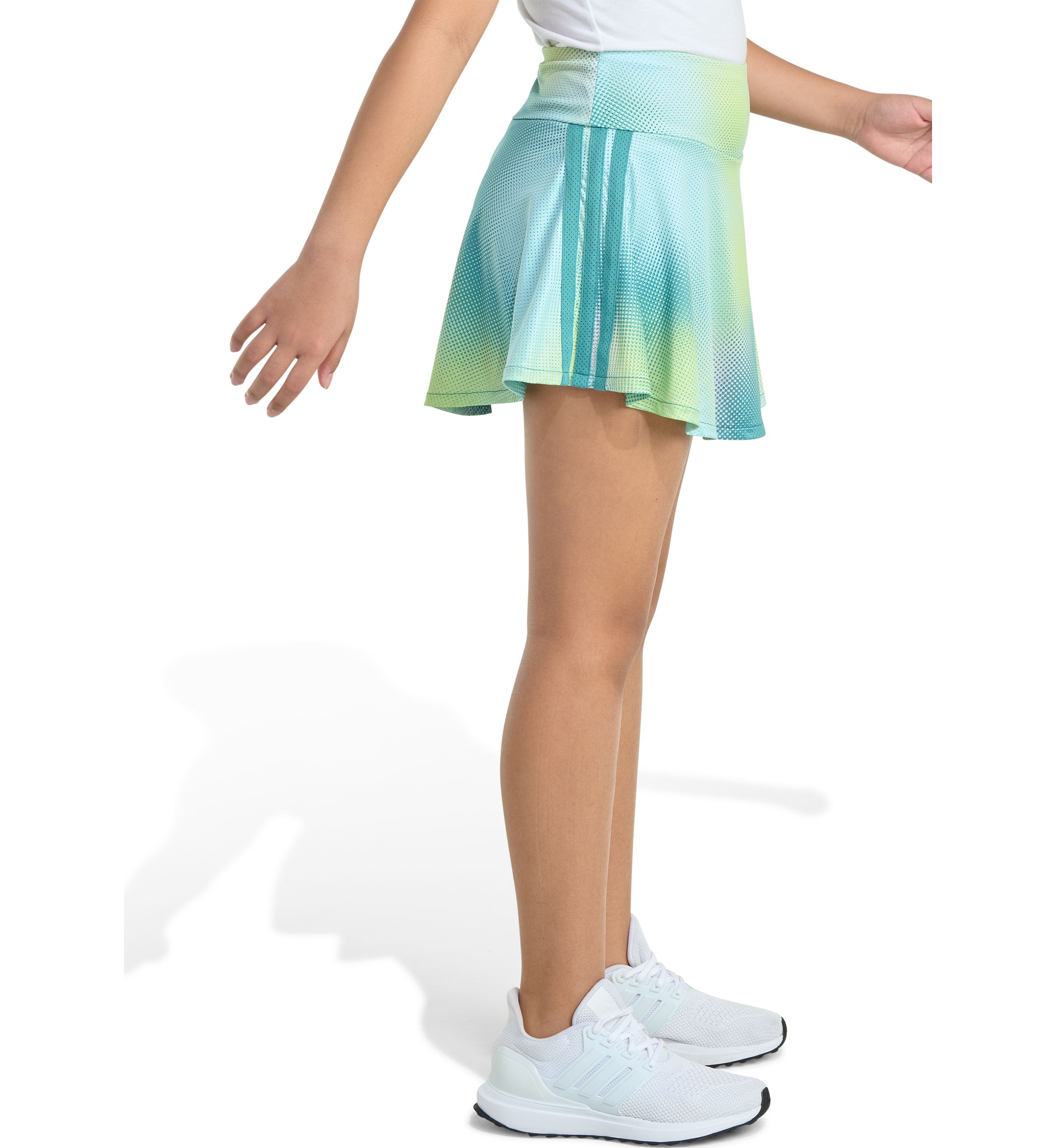 Girls 7-16 Detached Waistband Printed 3-Stripe Flounce Skort