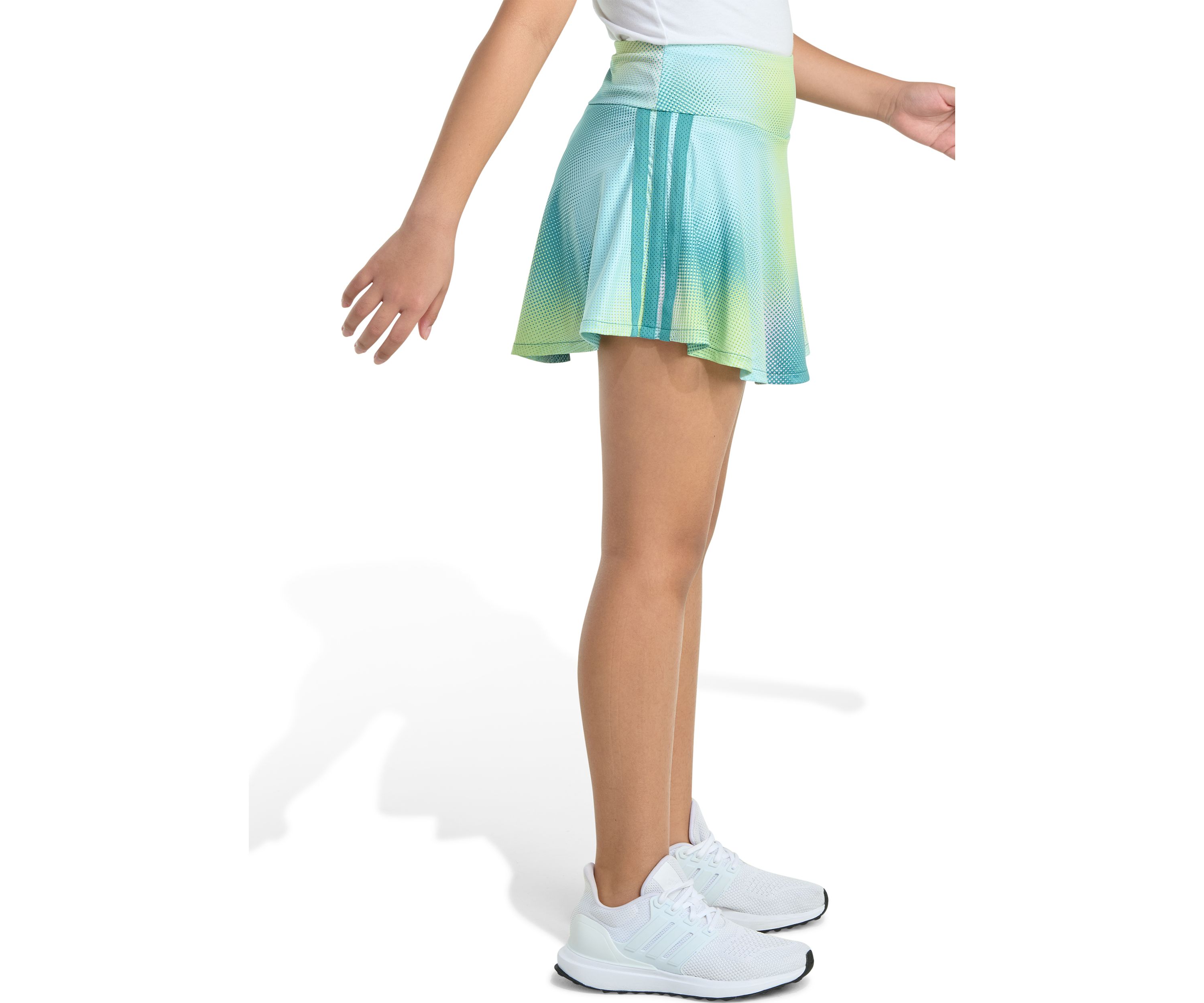 Girls 7-16 Detached Waistband Printed 3-Stripe Flounce Skort