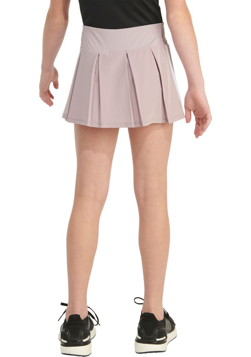 Girls 4-6x Detached Waistband 3 Stripes Pleated Stretch Woven Skort