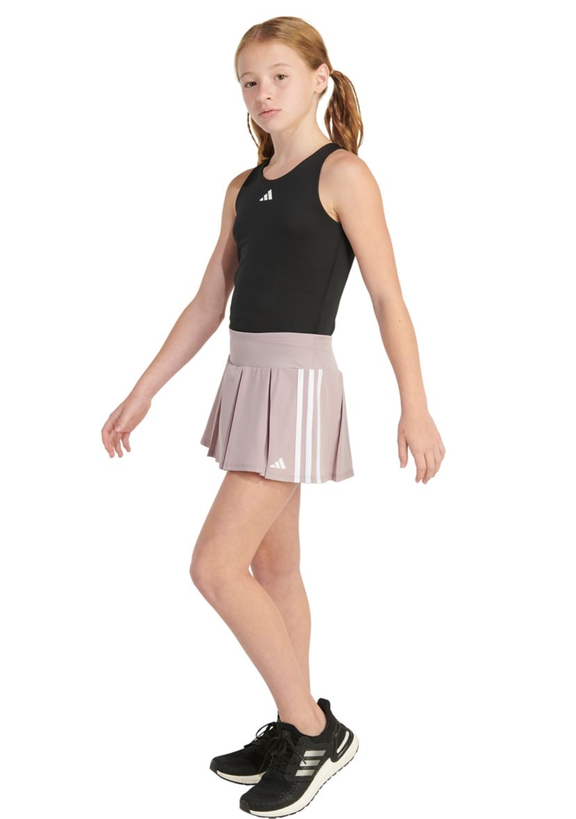 Girls 4-6x Detached Waistband 3 Stripes Pleated Stretch Woven Skort