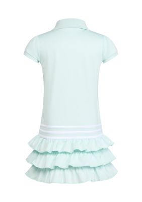 Girls 4-6x Short Cap Sleeve Ruffle Polo Dress