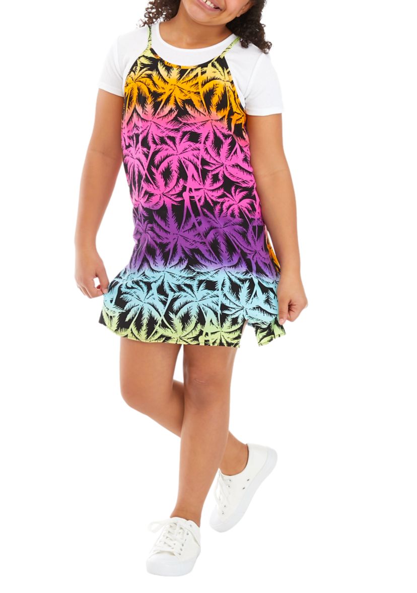 Girls 7-16 Printed Sleeveless Slip Dress 