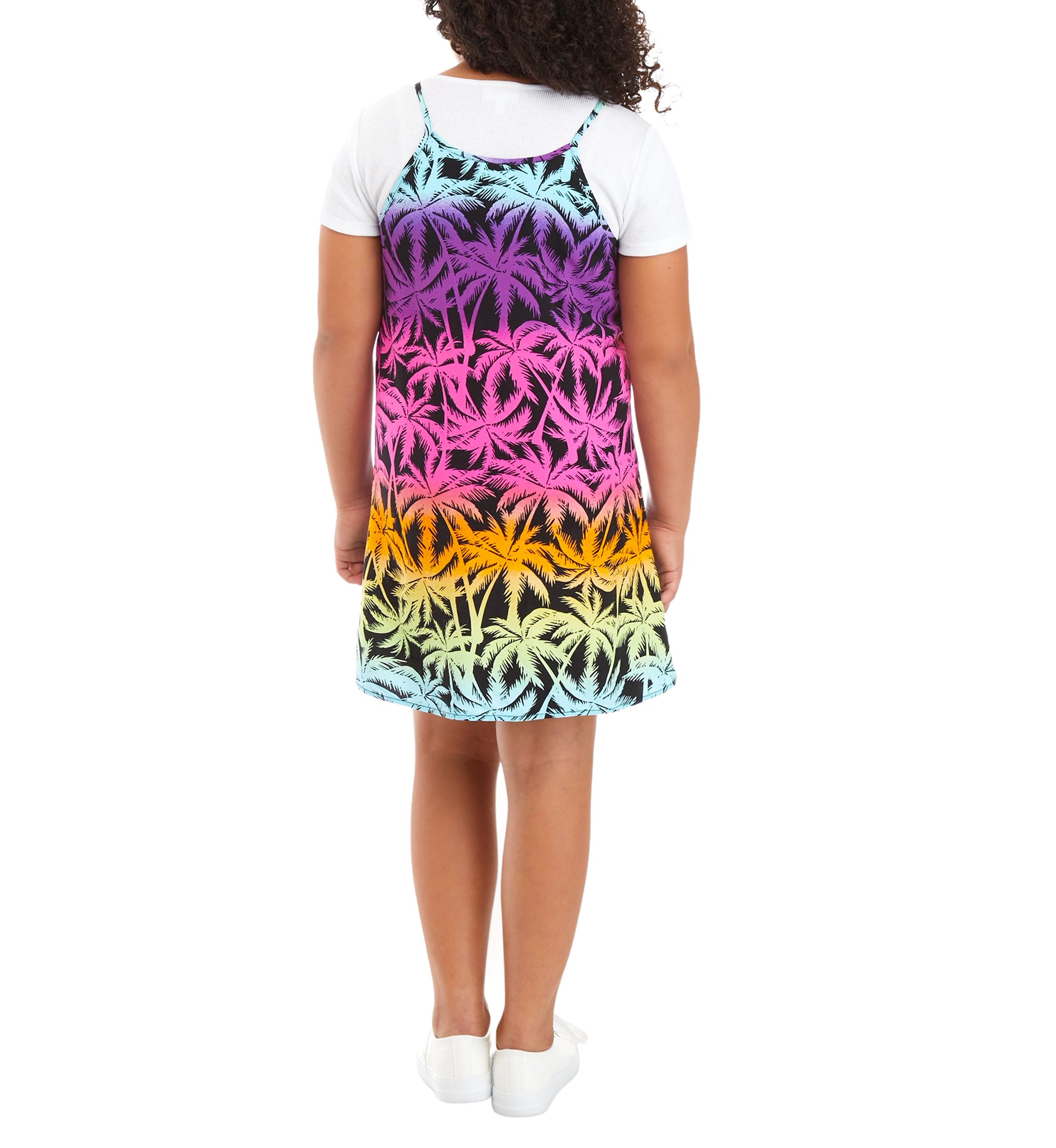 Girls 7-16 Printed Sleeveless Slip Dress 
