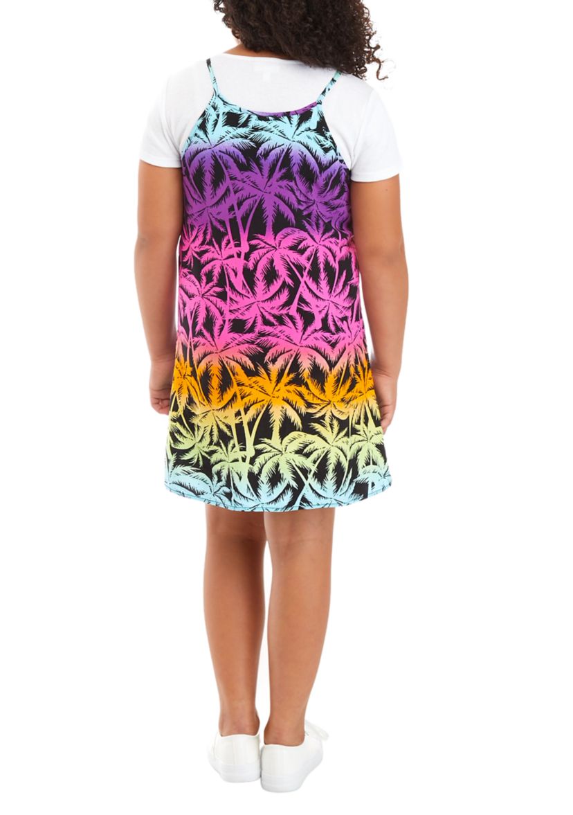 Girls 7-16 Printed Sleeveless Slip Dress 