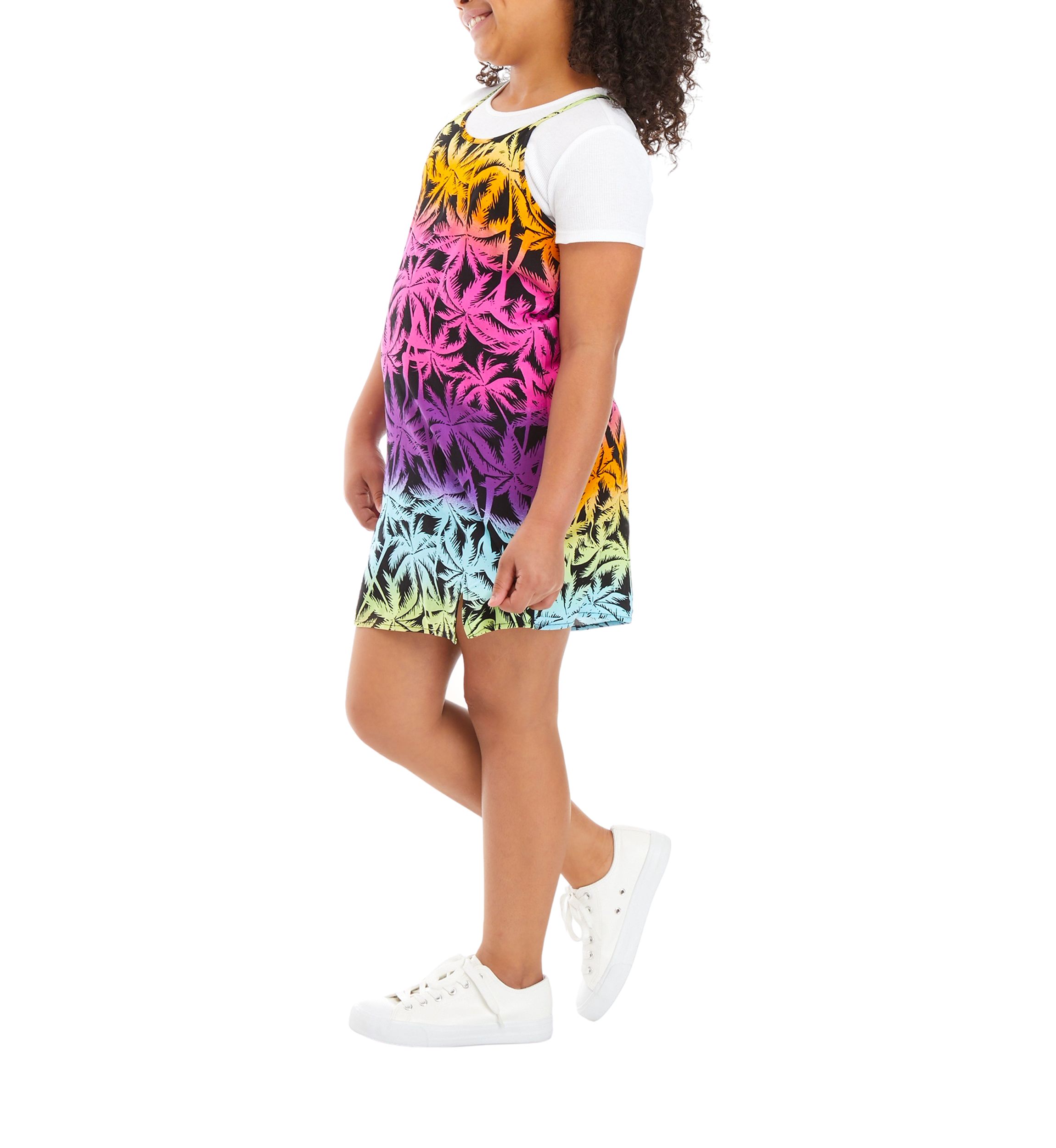 Girls 7-16 Printed Sleeveless Slip Dress 