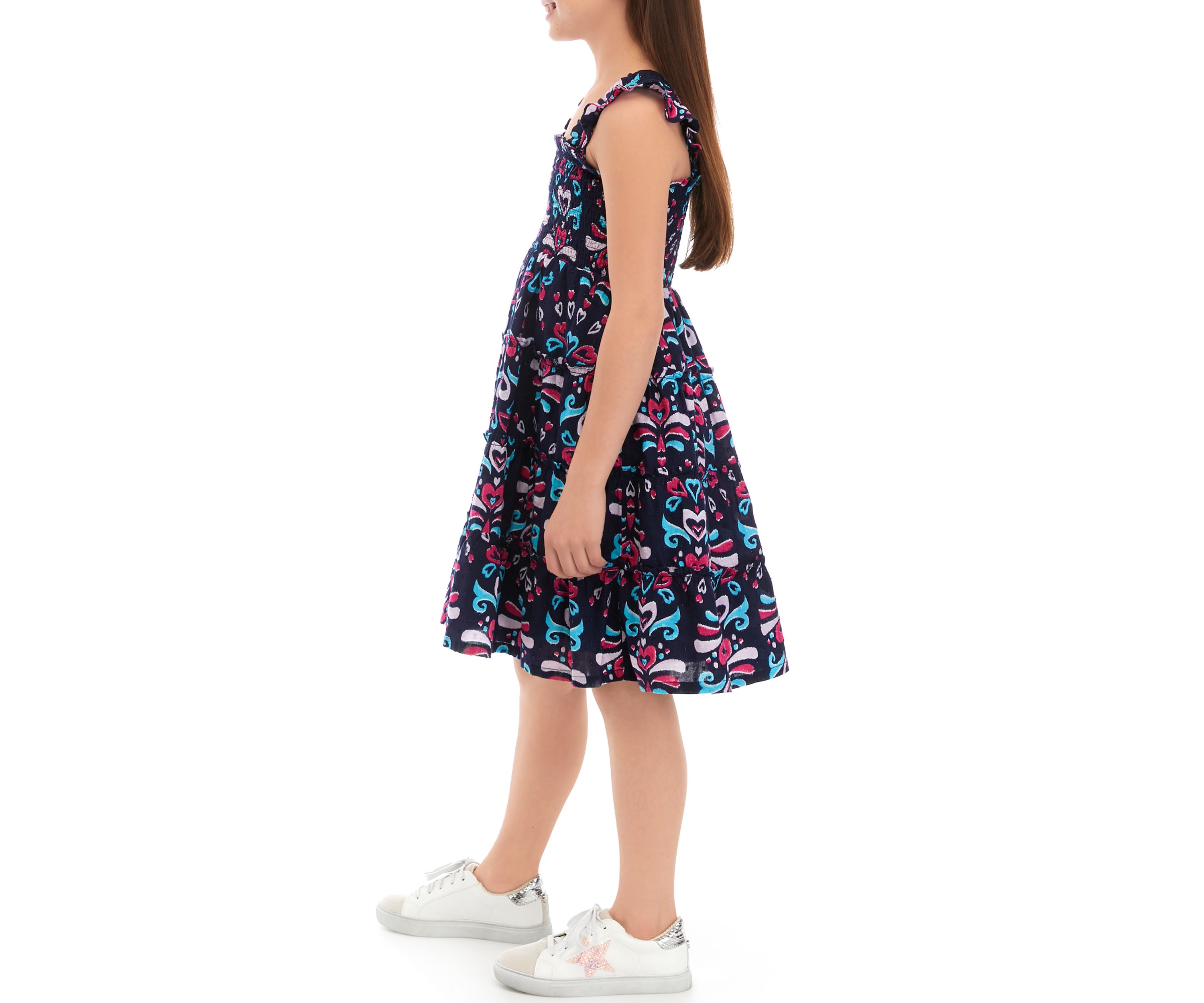 Girls 7-16 Smocked Tiered Dress