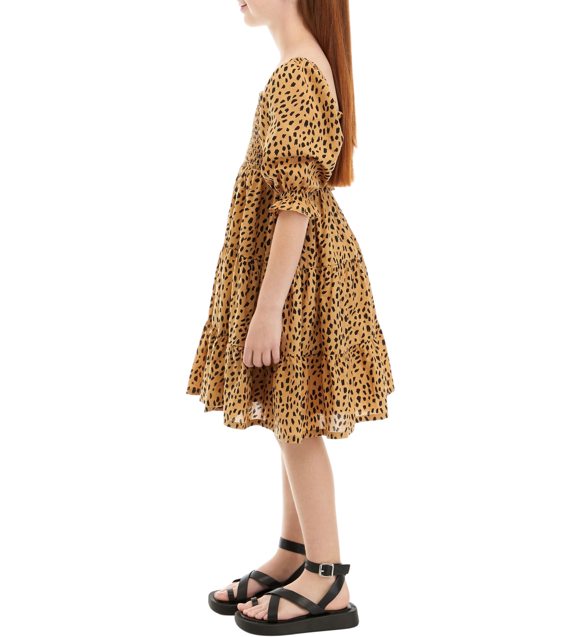 Girls 7-16 Printed Smocked Dress