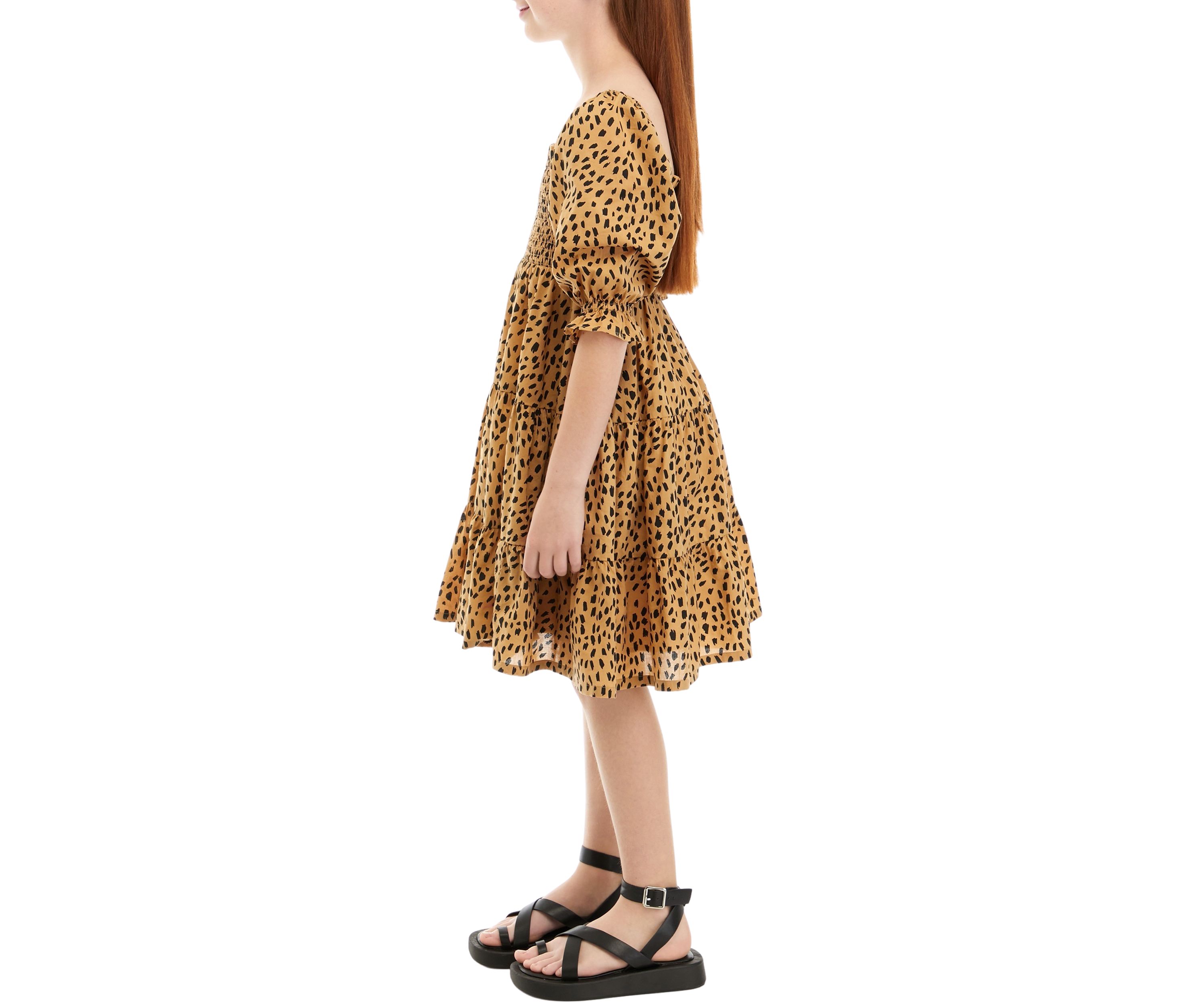 Girls 7-16 Printed Smocked Dress