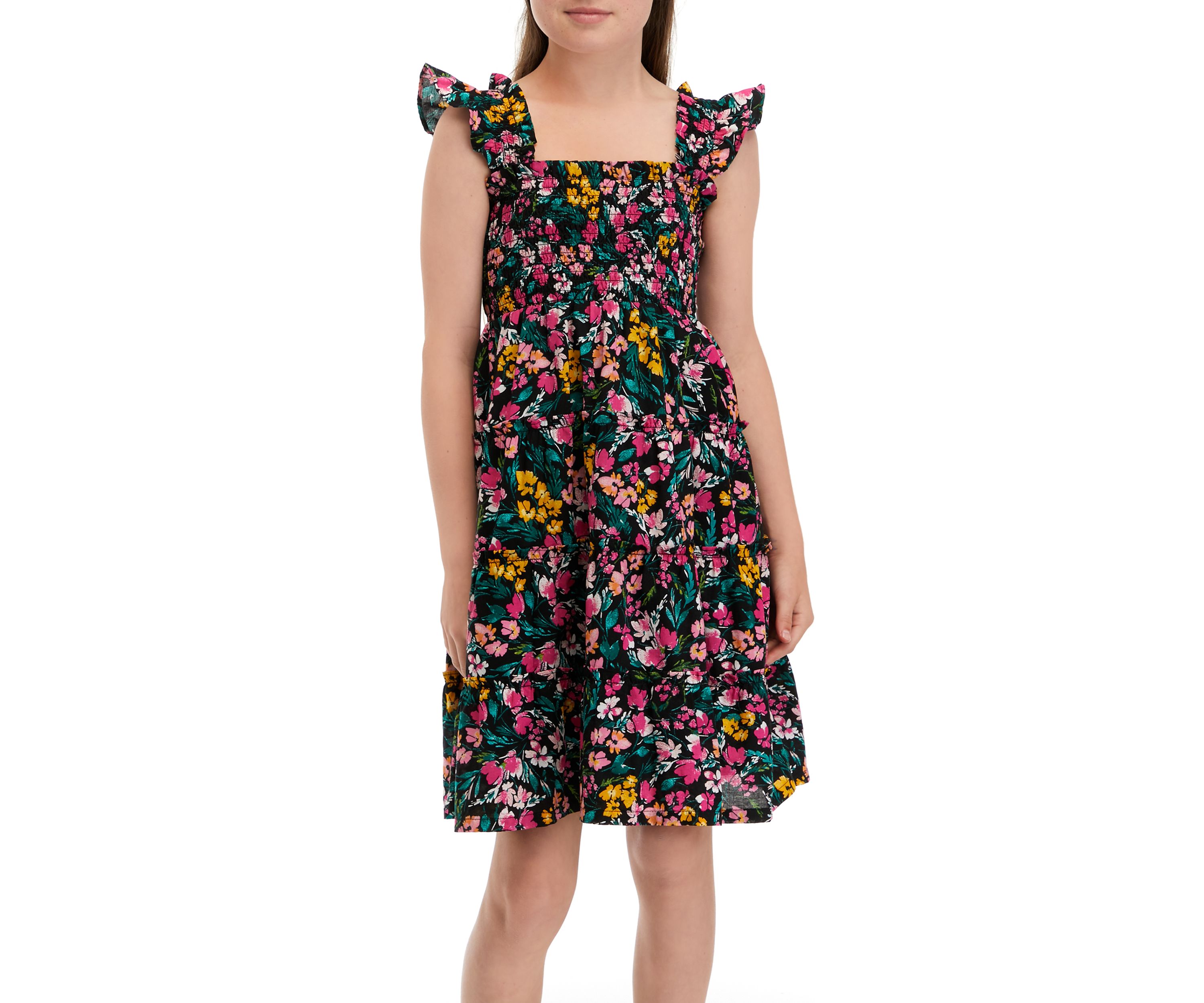 Girls 7-16 Smocked Tiered Dress