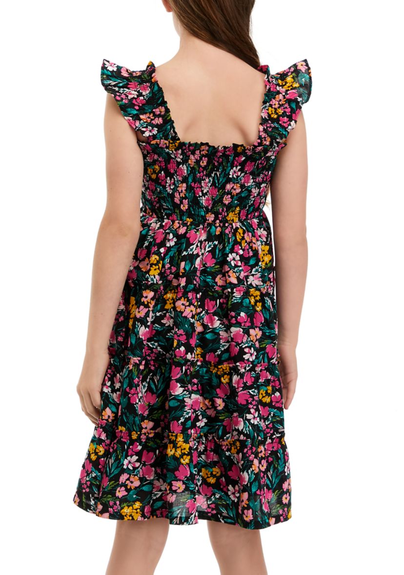 Girls 7-16 Smocked Tiered Dress