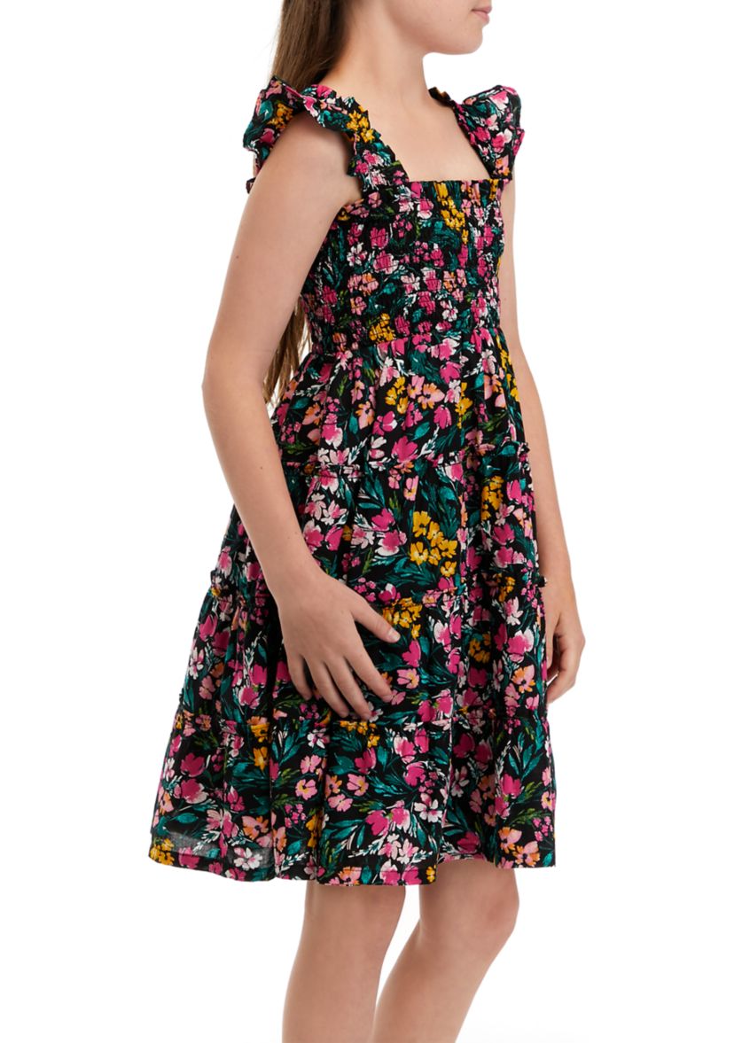Girls 7-16 Smocked Tiered Dress