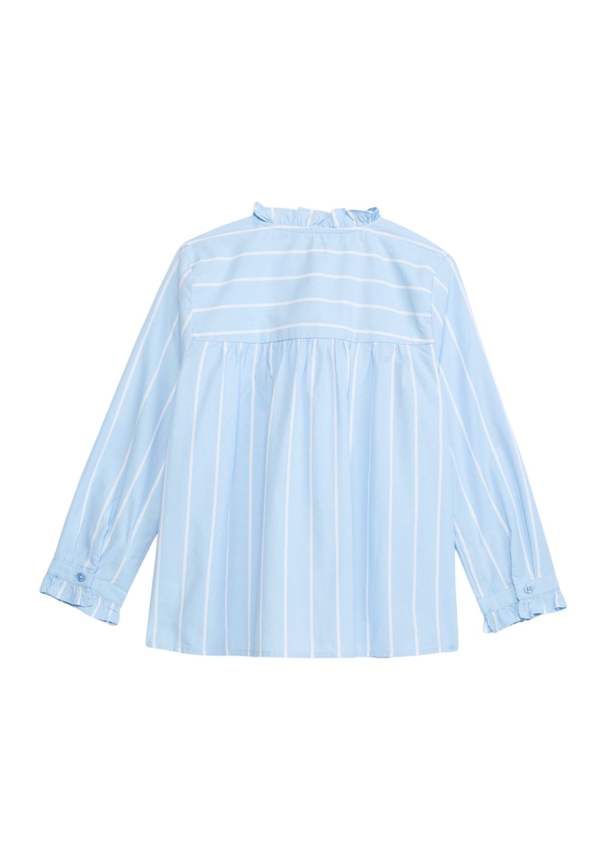 Girls 7-16 Ruffle Button Down Stripe Top
