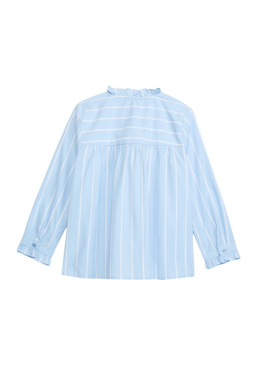 Girls 7-16 Ruffle Button Down Stripe Top