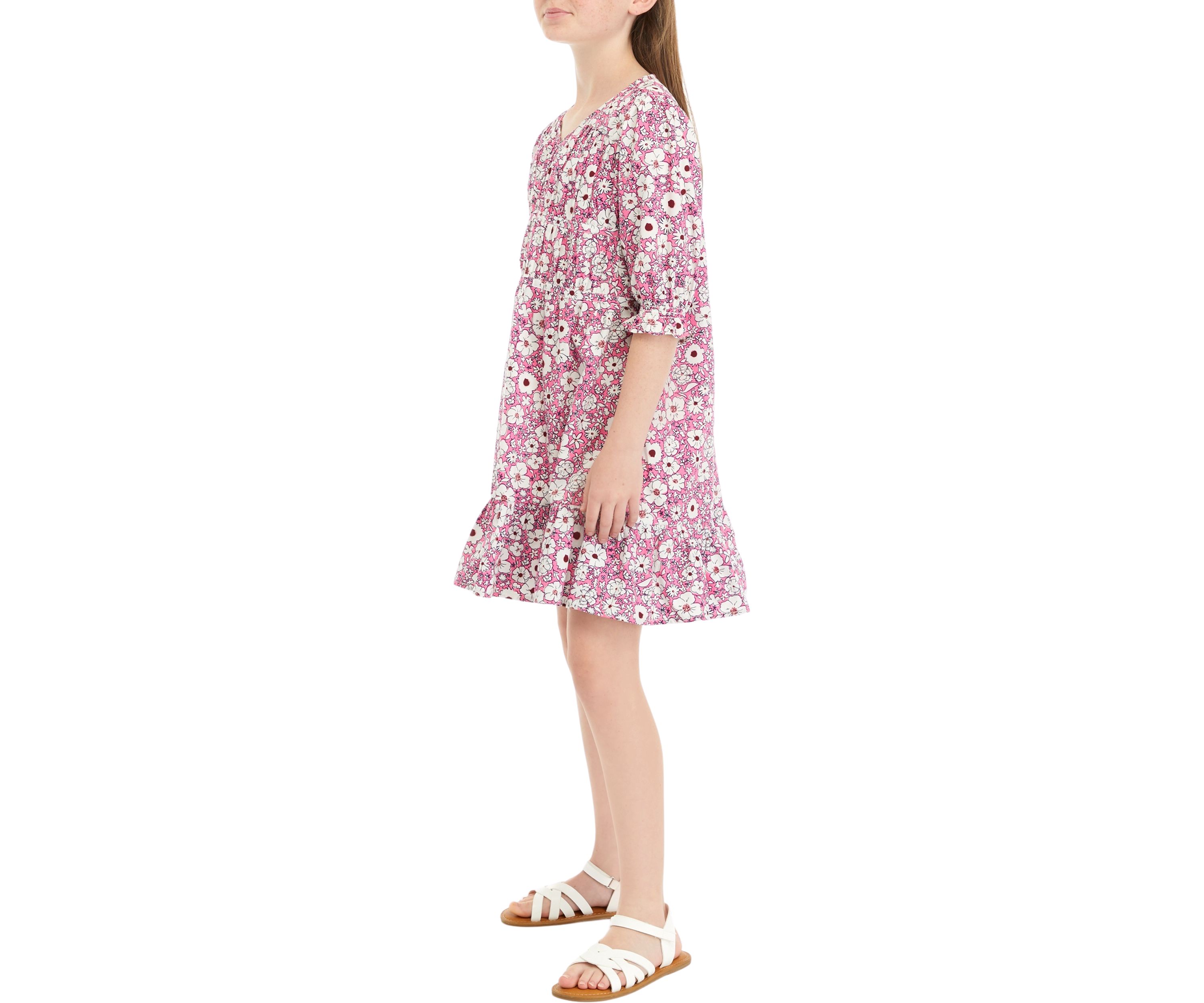 Girls 7-16 Printed Pleated Dress
