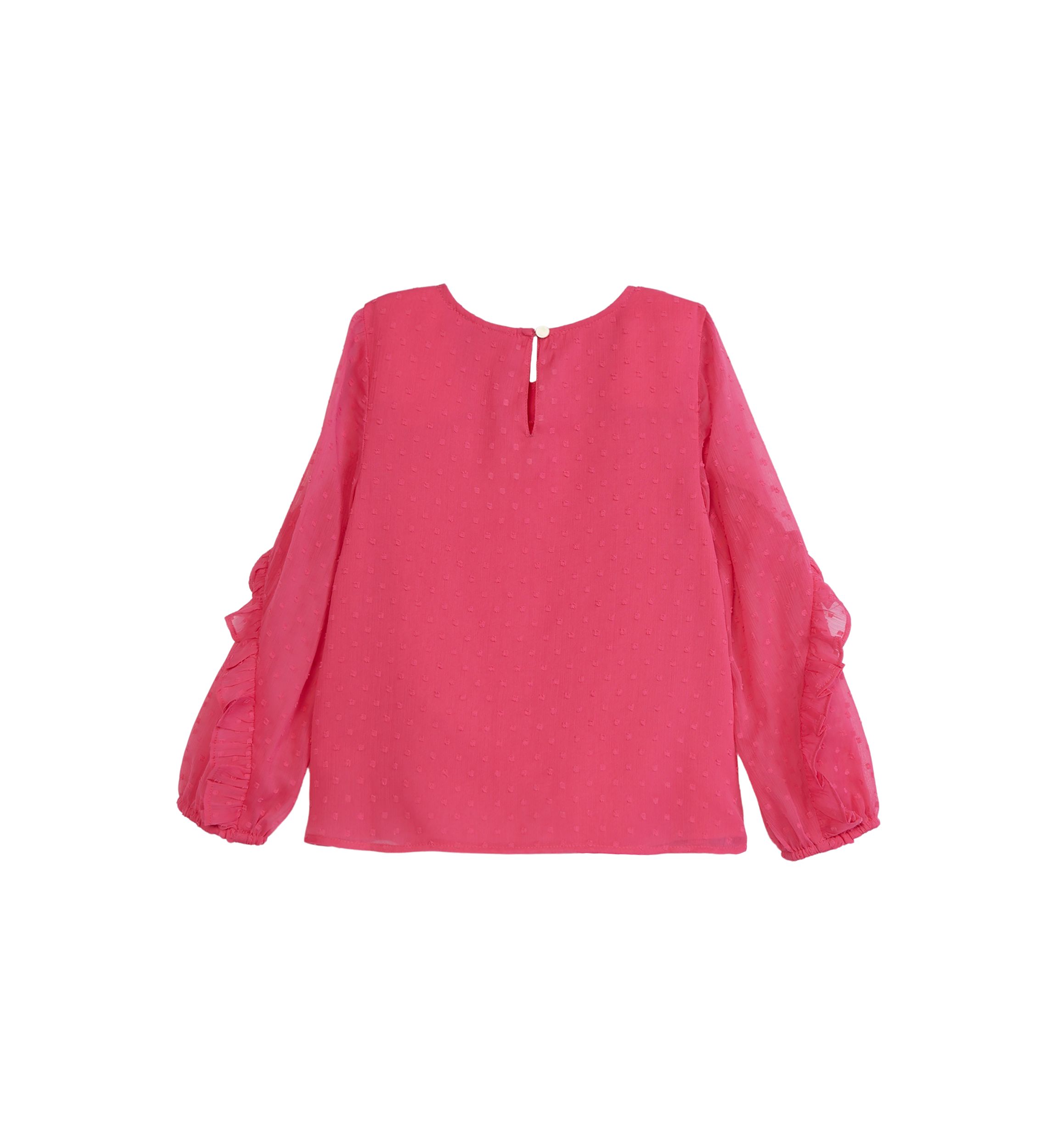 Girls 7-16 Solid Chiffon Ruffle Top