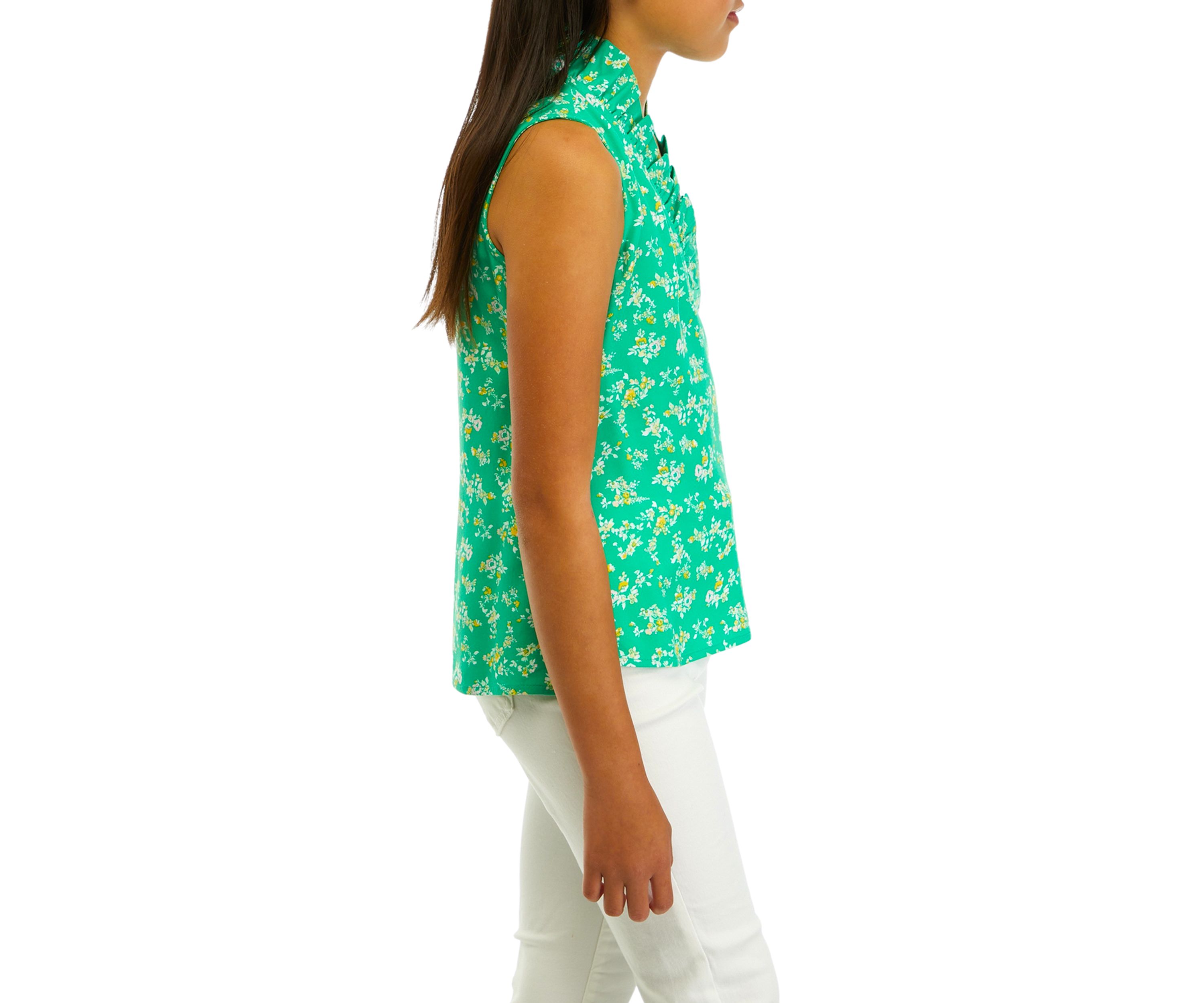 Girls 7-16 Printed Ruffle Tank Top