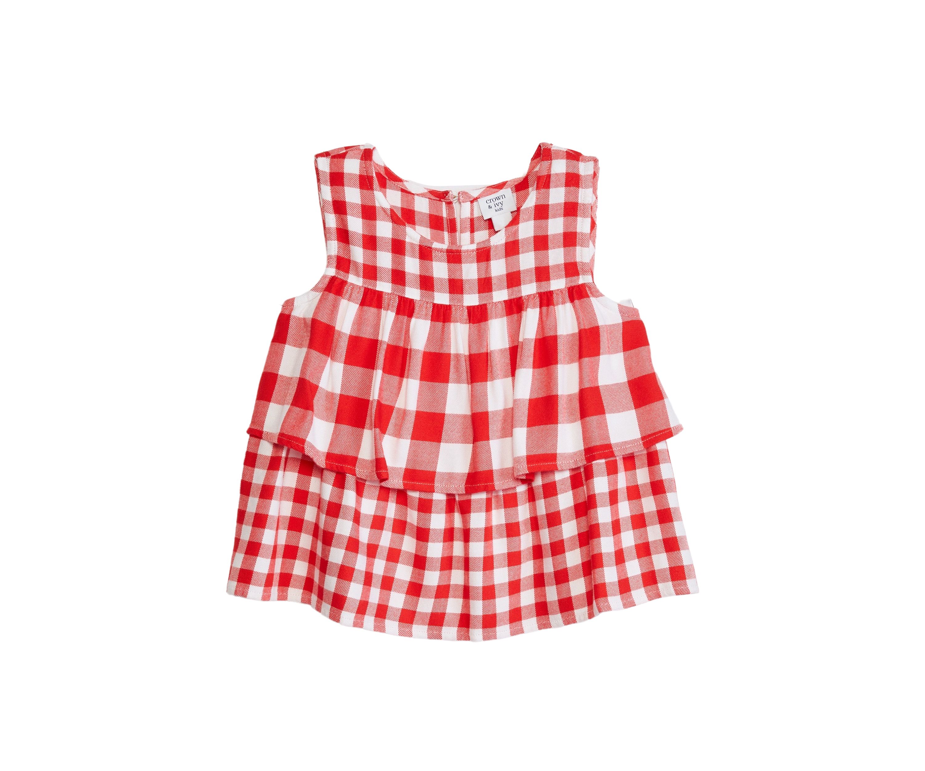 Girls 7-16 Layered Woven Yarn Dyed Tank Top