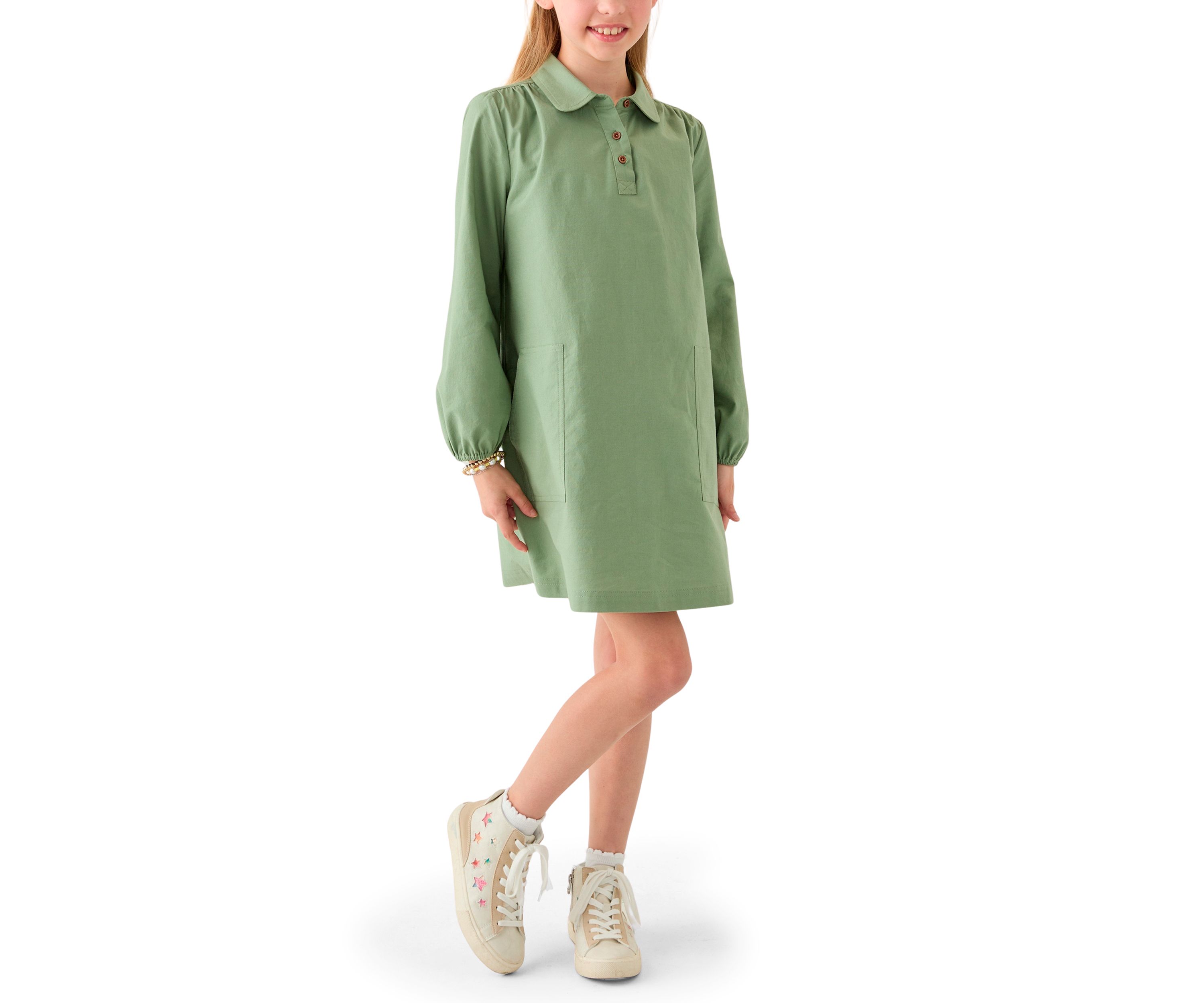 Girls 7-16 Long Sleeve Utility Dress